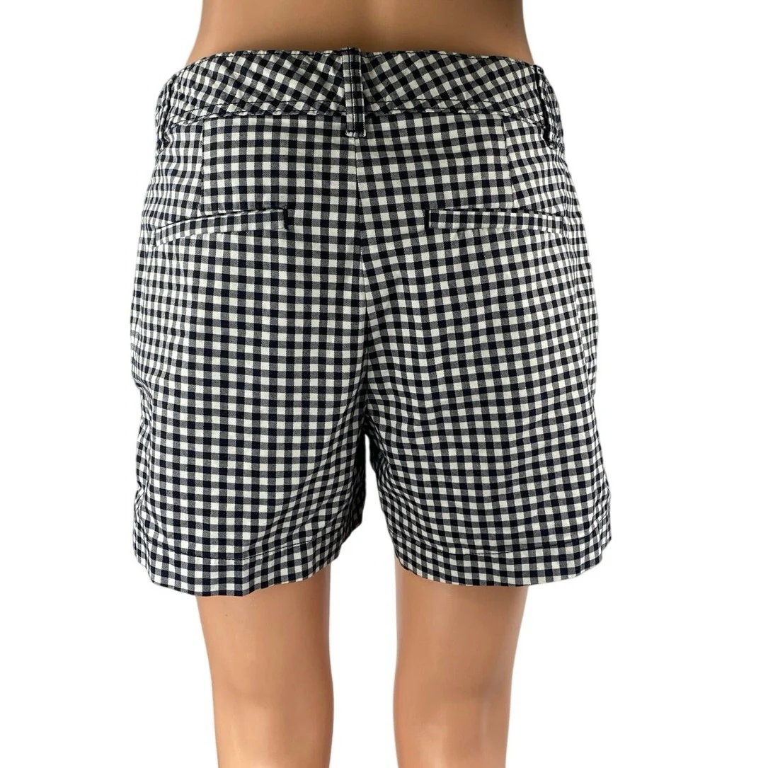 Gap The City Black White Gingham Checkered Mid Rise Casual Mini Shorts Size 4 - Image 3