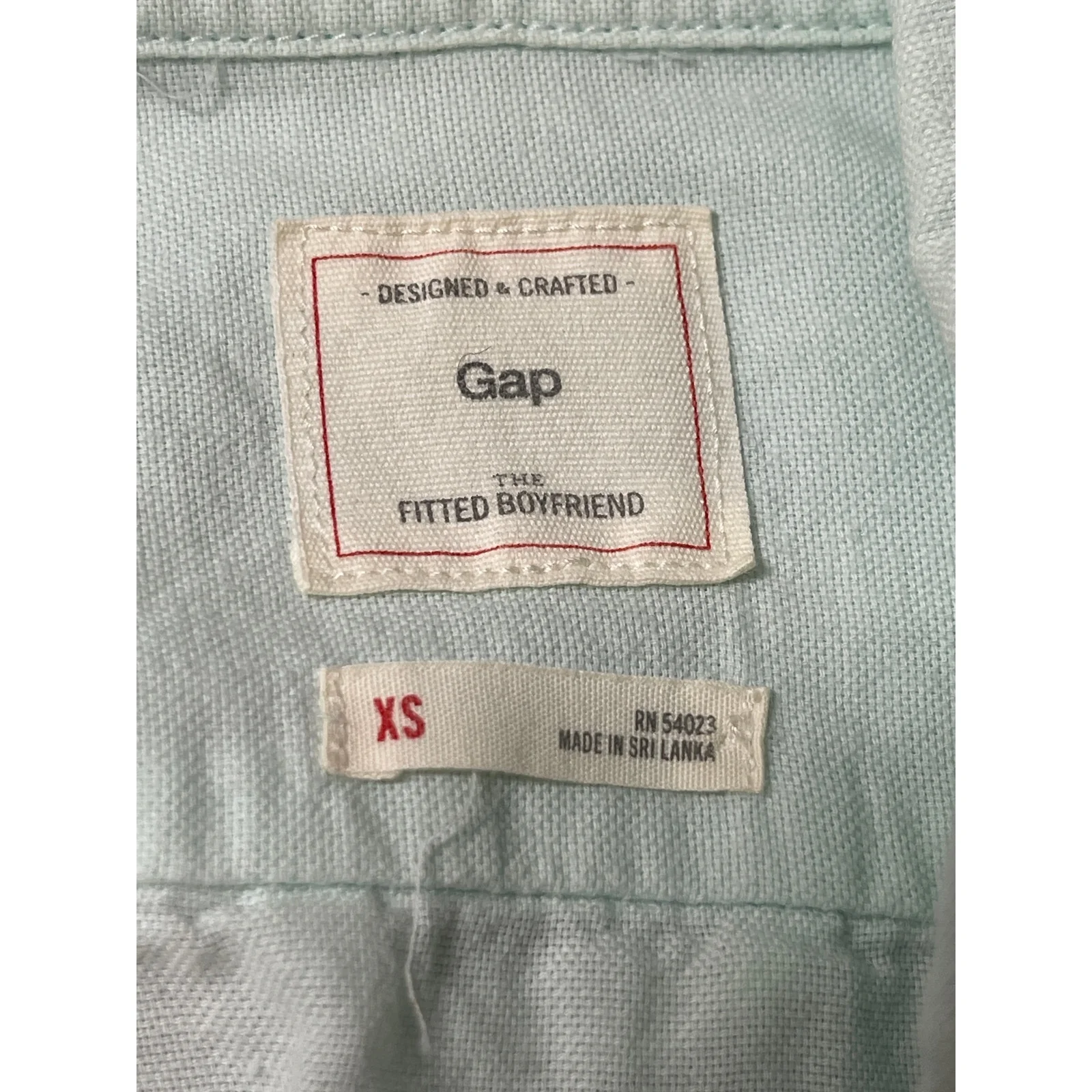 Gap The Fitted Boyfriend Women's Mint Green Long Sleeve Button Down Shirt Top XS - Image 4