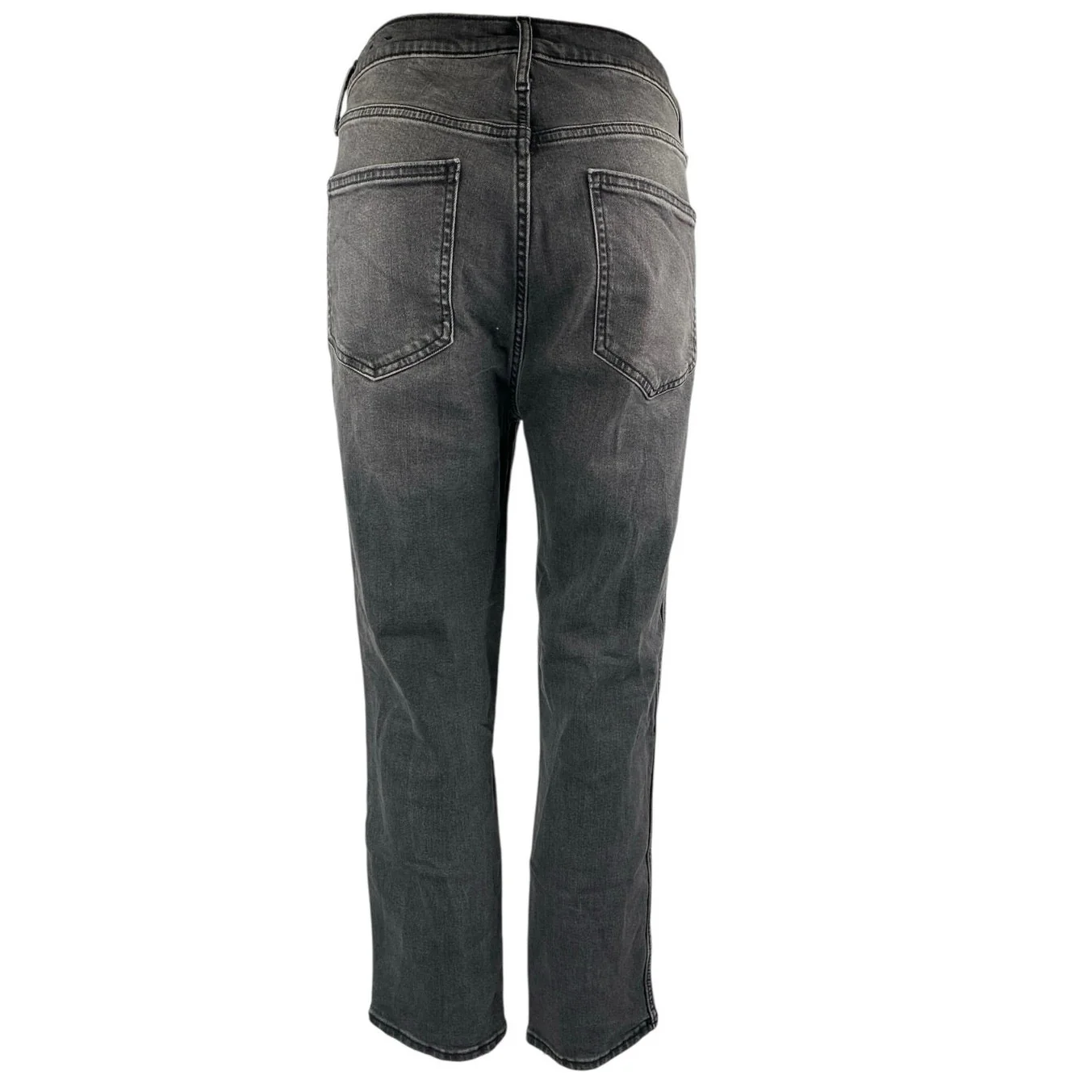 Gap Vintage Silm Women's Black High Rise Distressed Straight Leg Denim Jeans 31 - Image 3