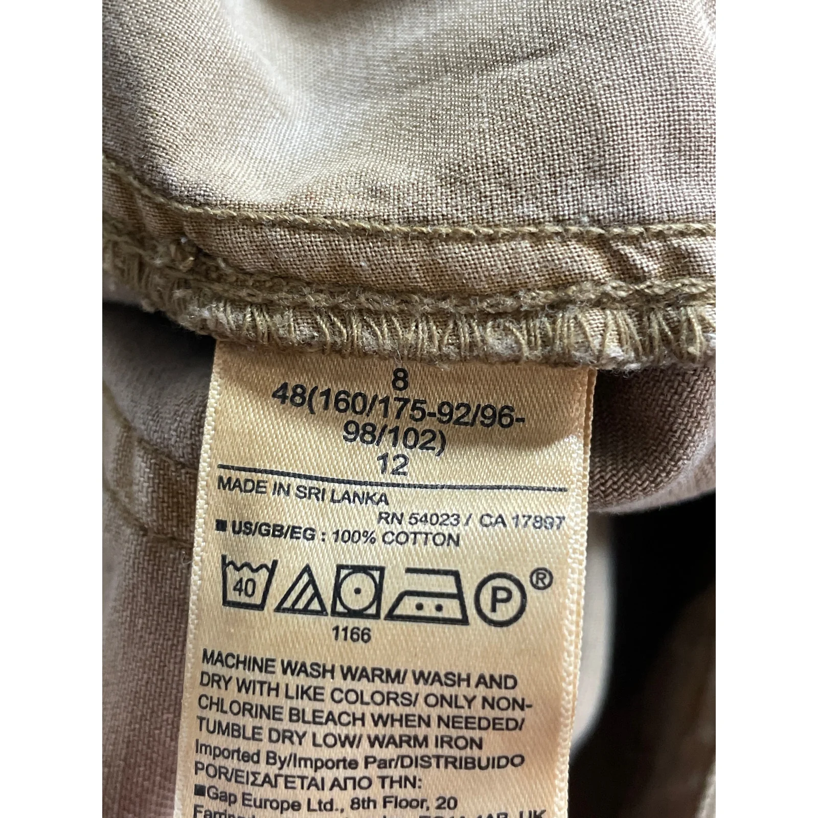 Gap Women's Beige Khaki High Rise Wide Leg Baggy Cargo Trousers Pants Size 8 - Image 6