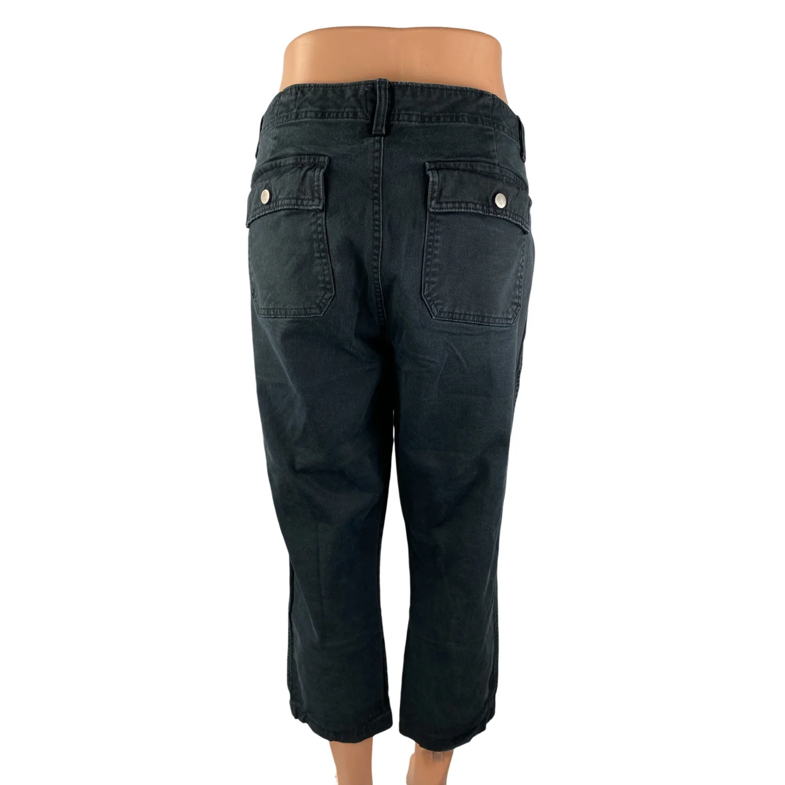 Gap Women's Black High Waisted Straight Leg Girlfriend Denim Jeans Pants Size 14 - Image 2