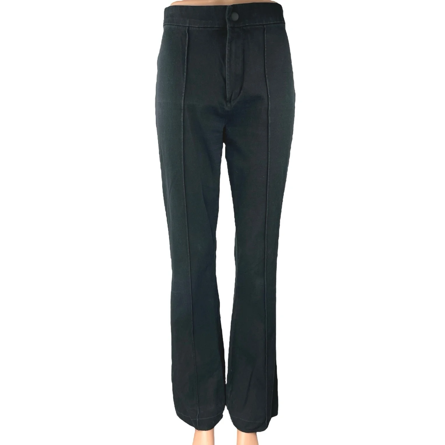 Gap Women's Black Stretch Pleated Flared Bootcut Trouser Dress Pants Size 6