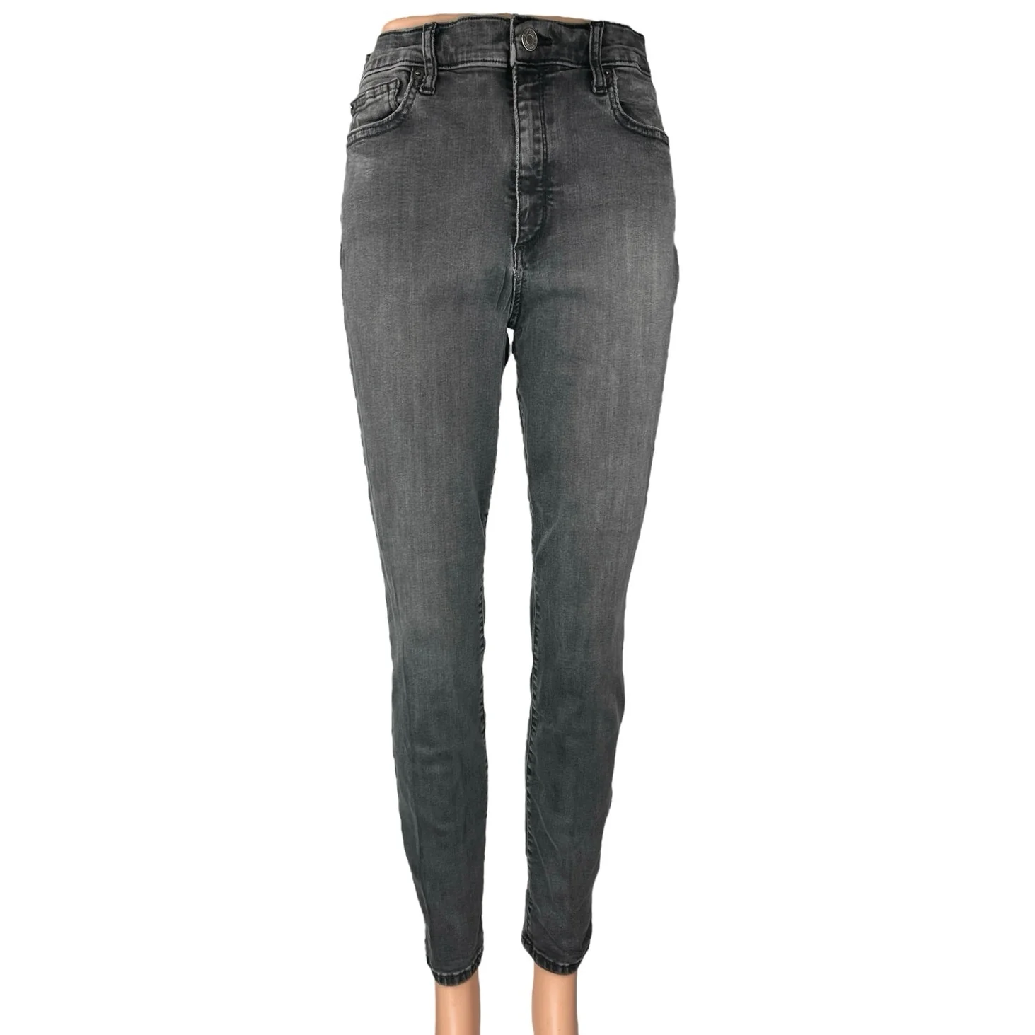Gap Women's Black Washed High Waisted Stretch Casual Skinny Denim Jeans Size 30