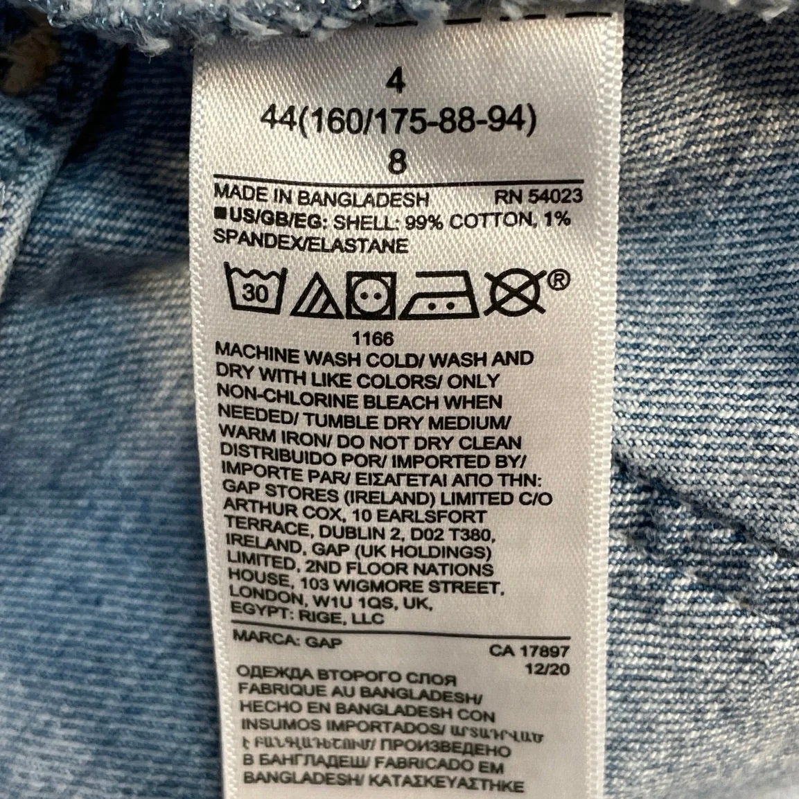 GAP Women's Blue Denim Distressed Raw Hem Light Wash Pockets Jeans Skirts Size 4 - Image 5