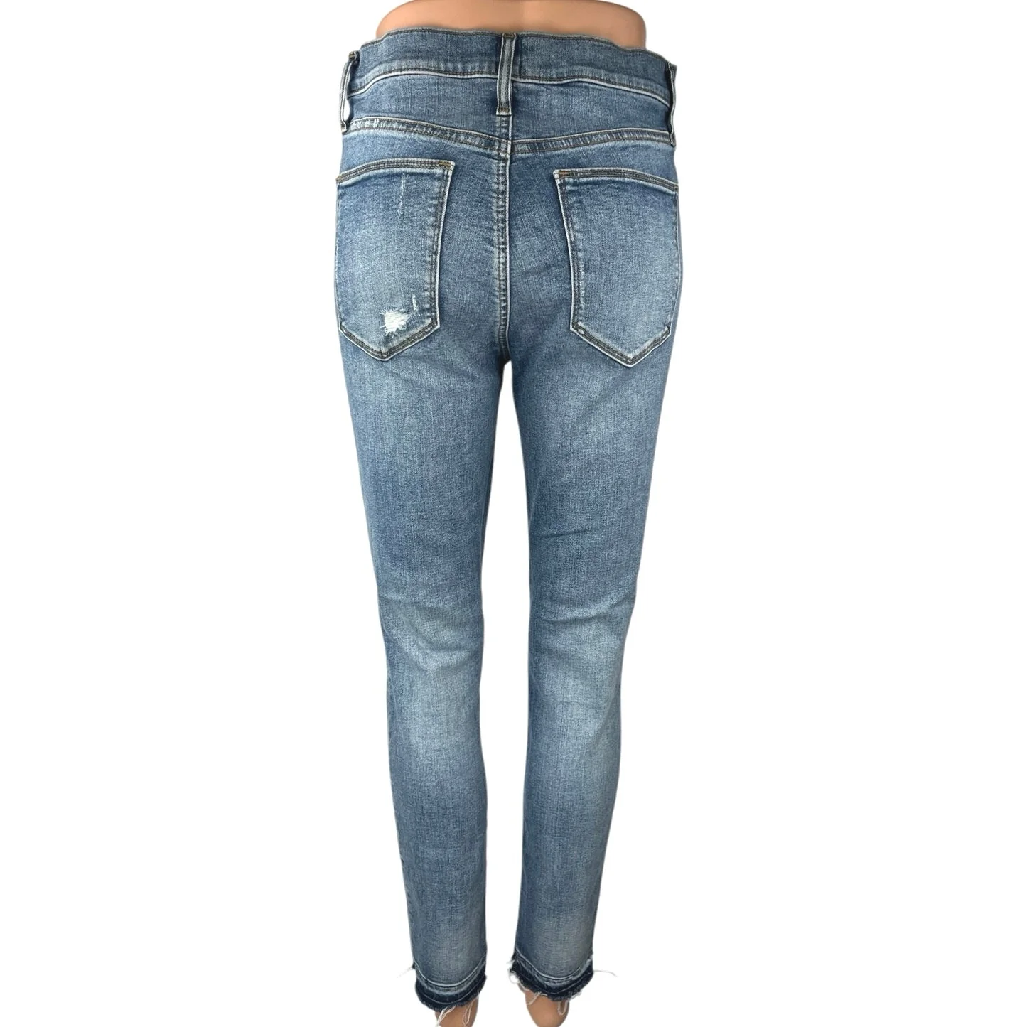 Gap Women's Blue High Waisted Distressed Stretch True Skinny Denim Jeans Sz 29R - Image 3