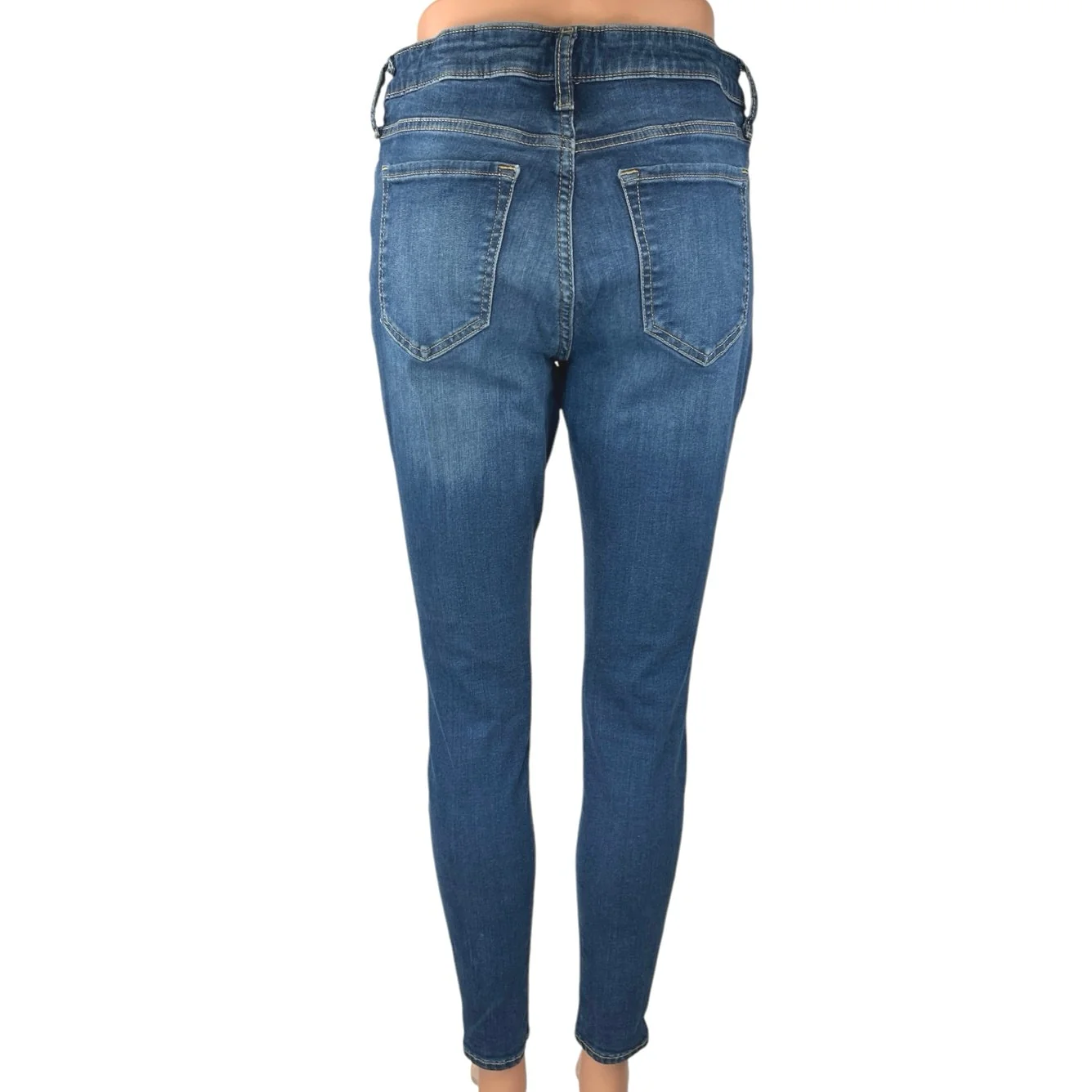 Gap Women's Blue Mid Rise Sculpted Legging Distressed Skinny Denim Jeans Size 8 - Image 3