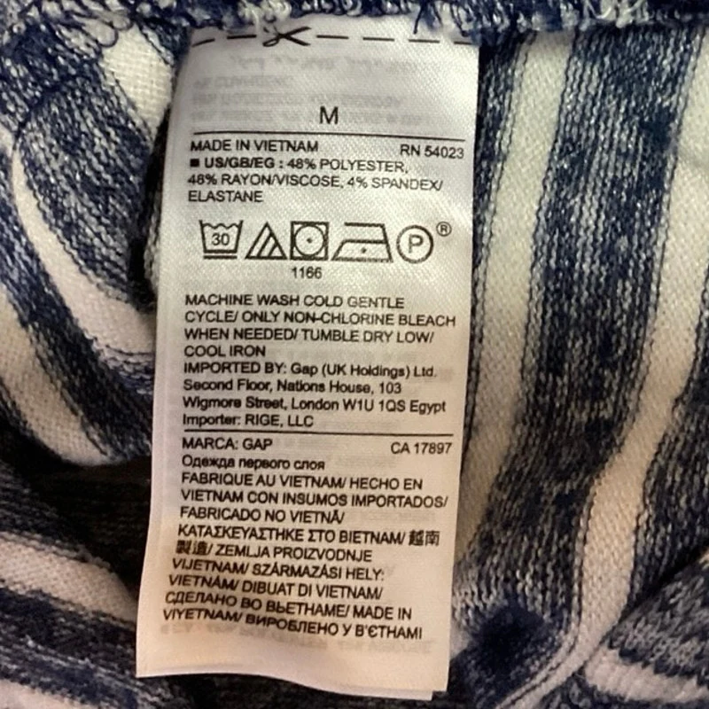 Gap Women's Blue Striped Scoop Neck Sleeveless Stretch Pullover Tank Top Size M - Image 4