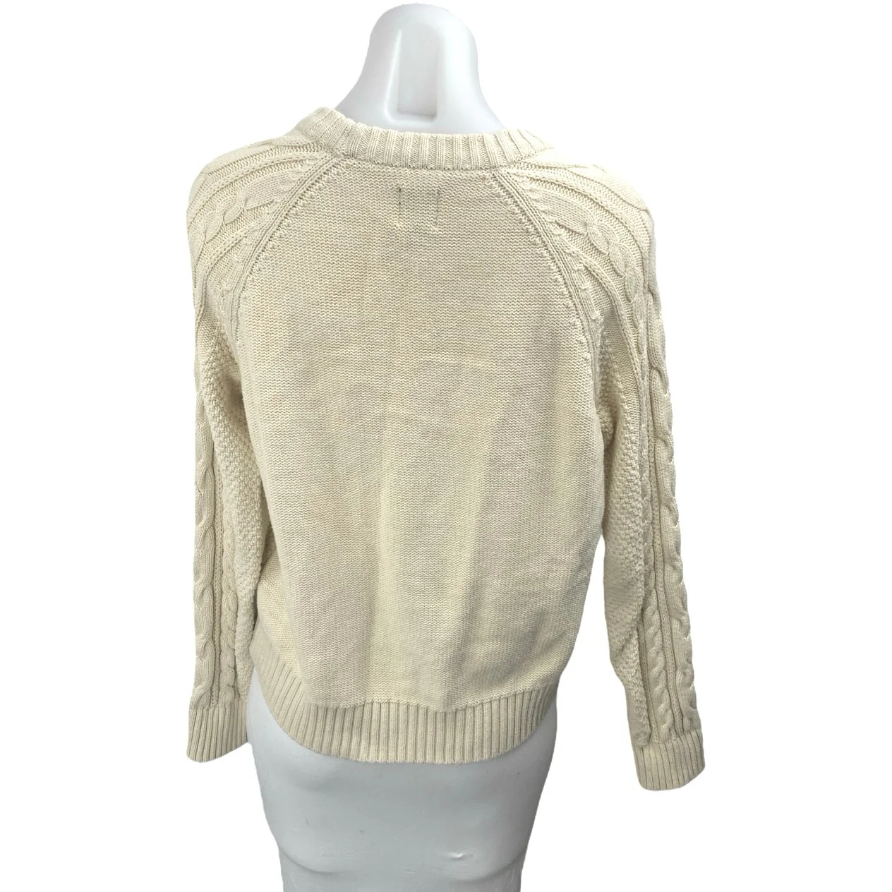 Gap Women's Cream Cable Knit High Neck Long Sleeve Pullover Sweater Top Size S - Image 2