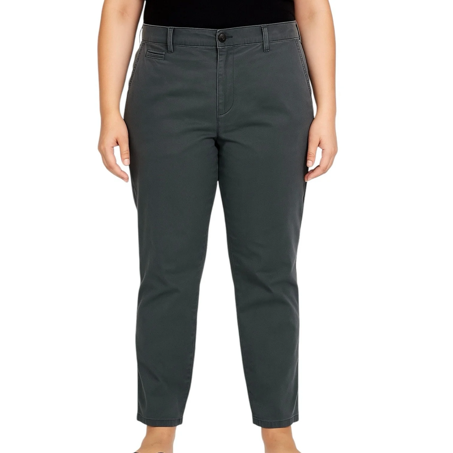 GAP Women's Gray High Waist Straight Skinny Leg Slim Fit Trousers Dress Pants 34 - Image 2
