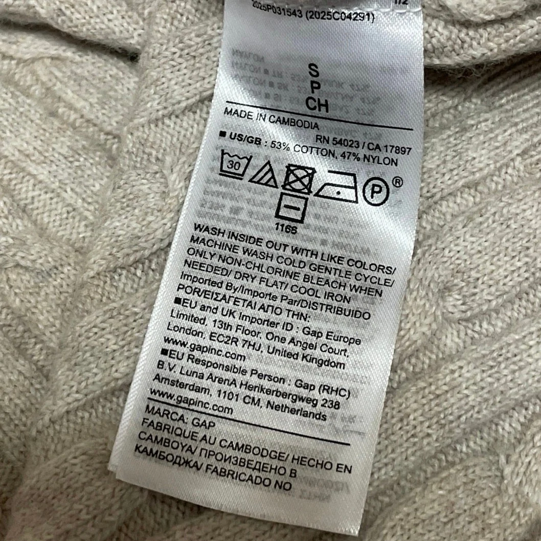 Gap Women's Gray Ribbed Knit Crew Neck Long Sleeve Pullover Sweater Top Size S - Image 5