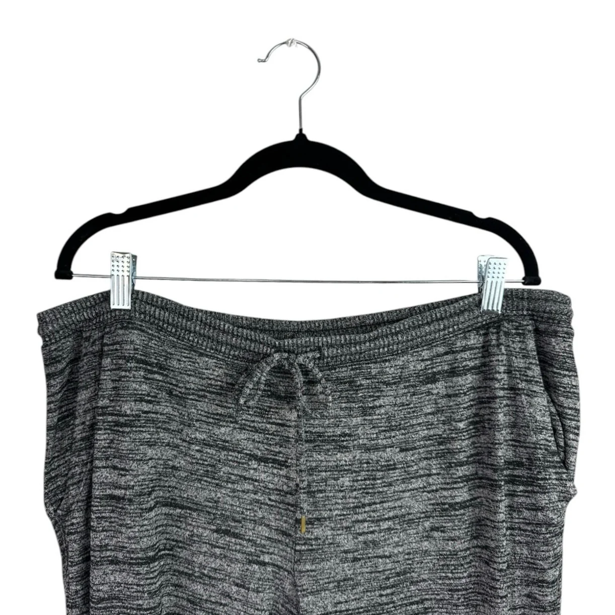 GAP Women's Heather Gray Tapered High Waist Drawstring Trousers Jogger Pants L - Image 3