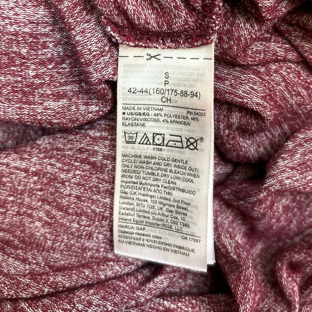 Gap Womens Heather Red Viscose Rib Round Neck Drop Long Sleeve Sweater Top S - Image 6