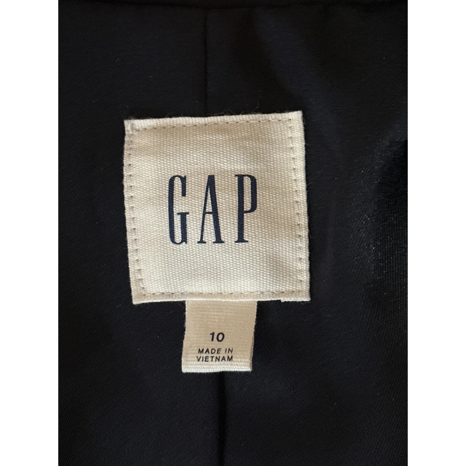 Gap Women's Navy Blue Long Sleeve One Button Blazer Coat Suit Jacket Size 10 - Image 3