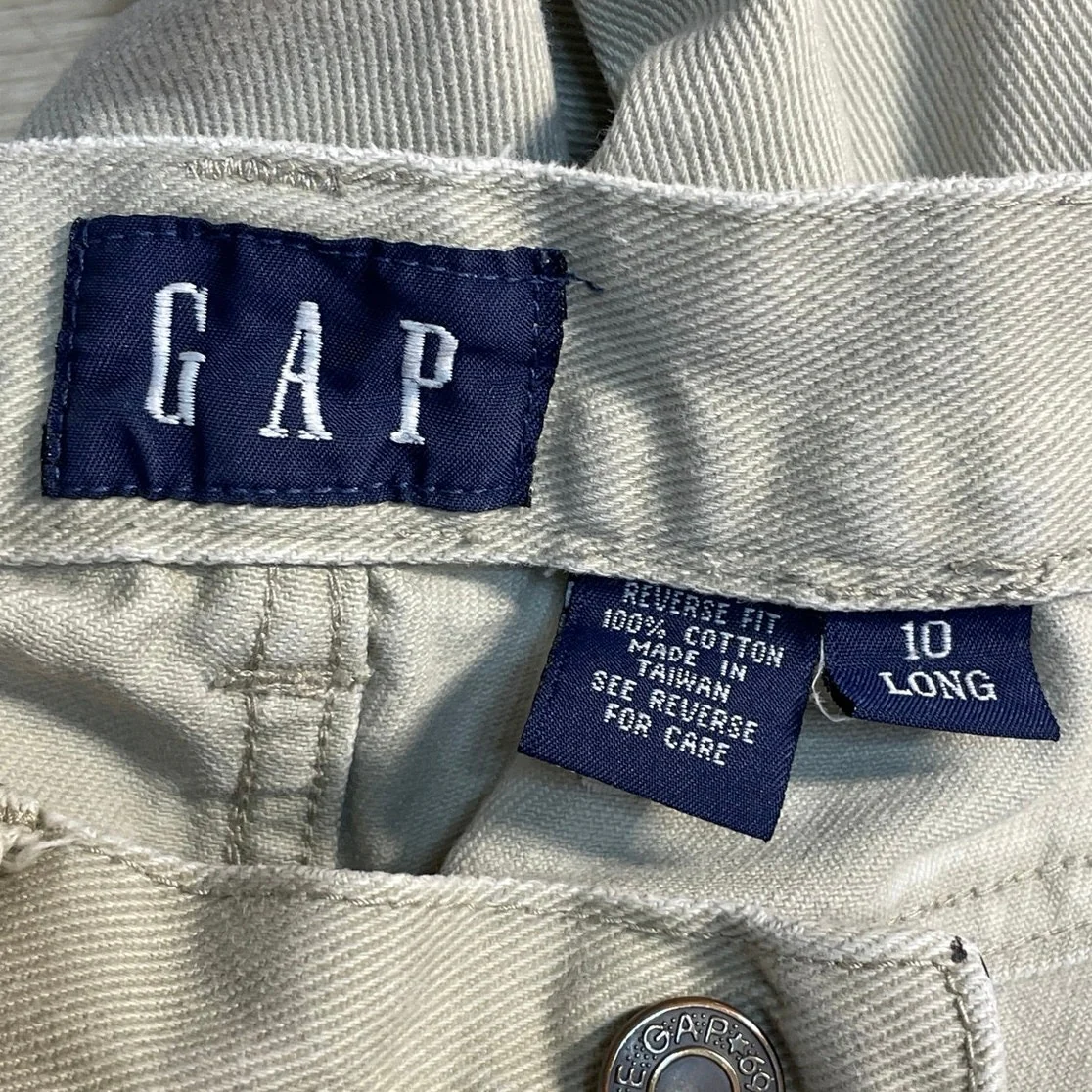 Gap Womens Olive Green High Waisted Tapered Wide Leg Baggy Denim Jeans Pants 10L - Image 4