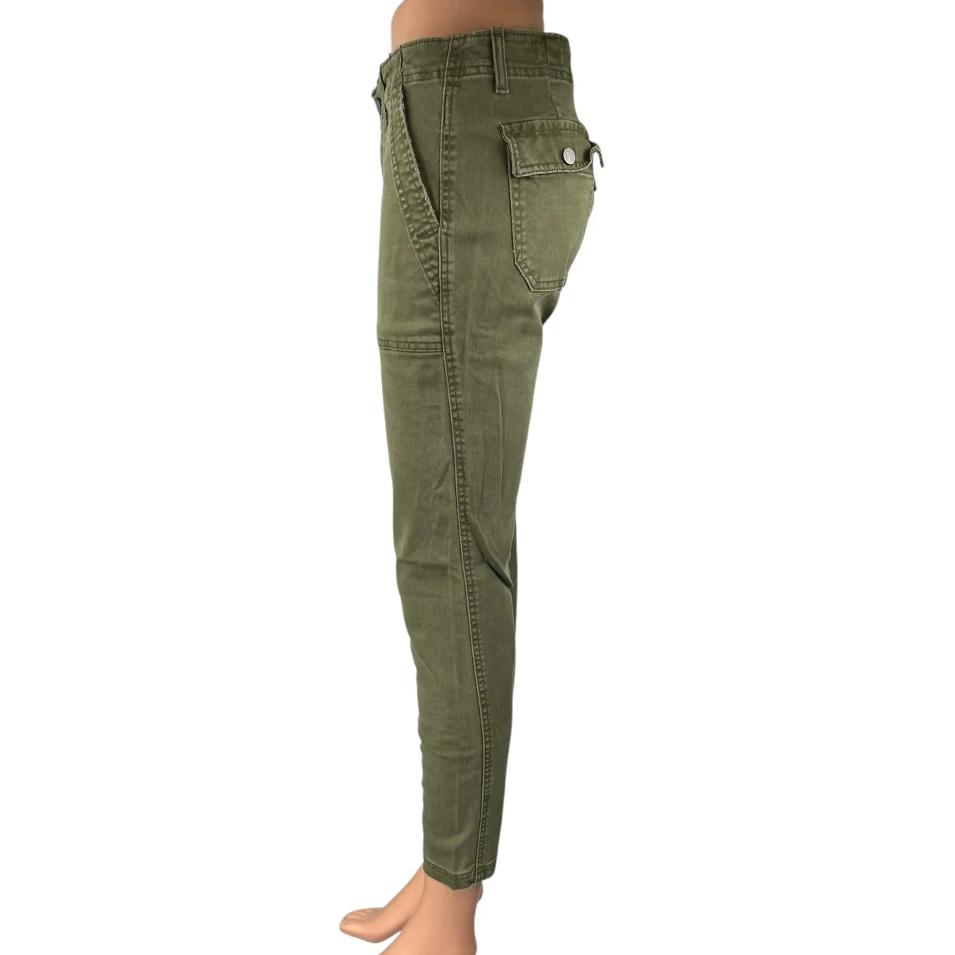 GAP Women's Olive Green Mid Rise Skinny Leg Ankle Boyfriend Jeans Pants Size 4 - Image 2