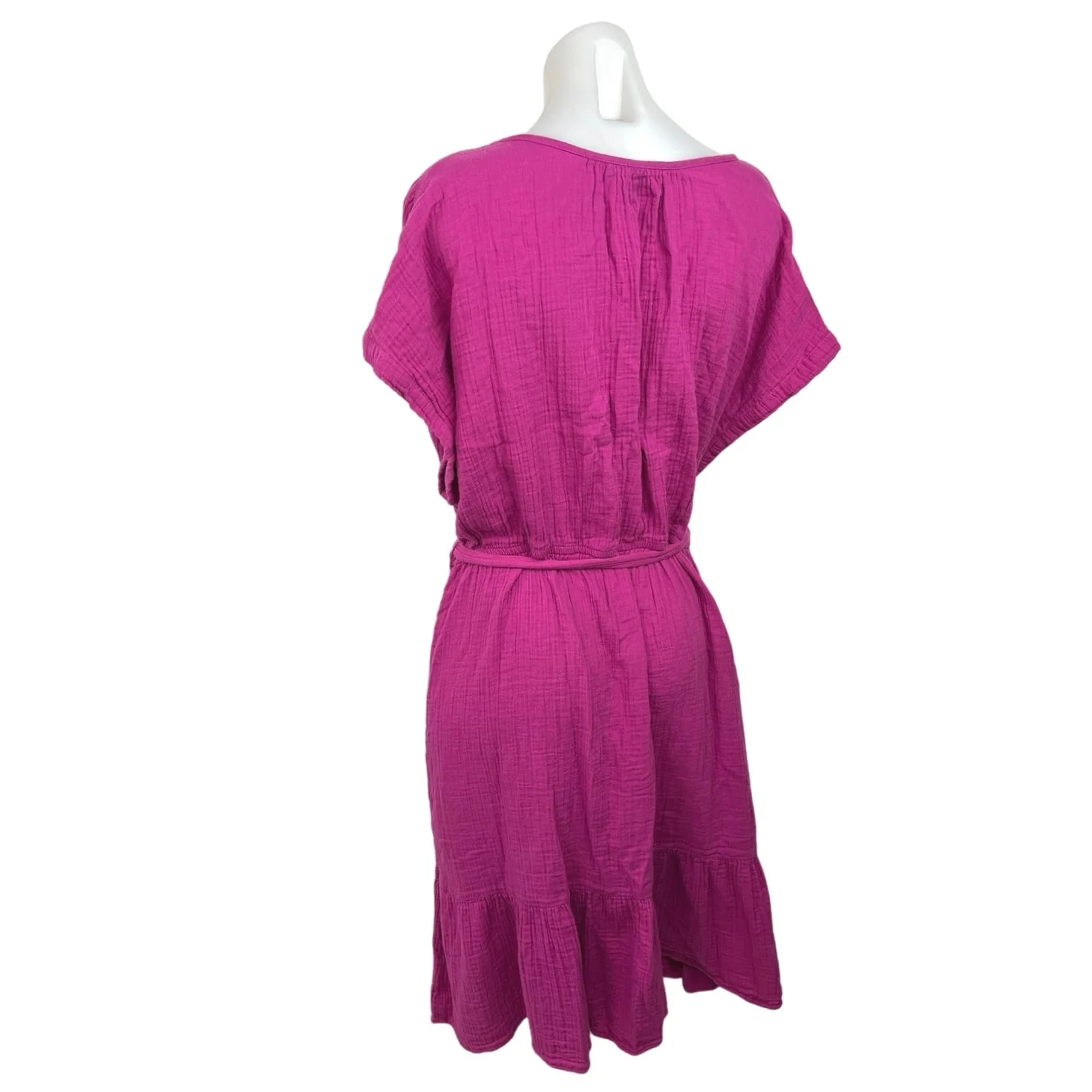 GAP Women's Short Sleeve Tie Waist V-Neck Tiered Fit & Flare Midi Dress Size XXL - Image 2