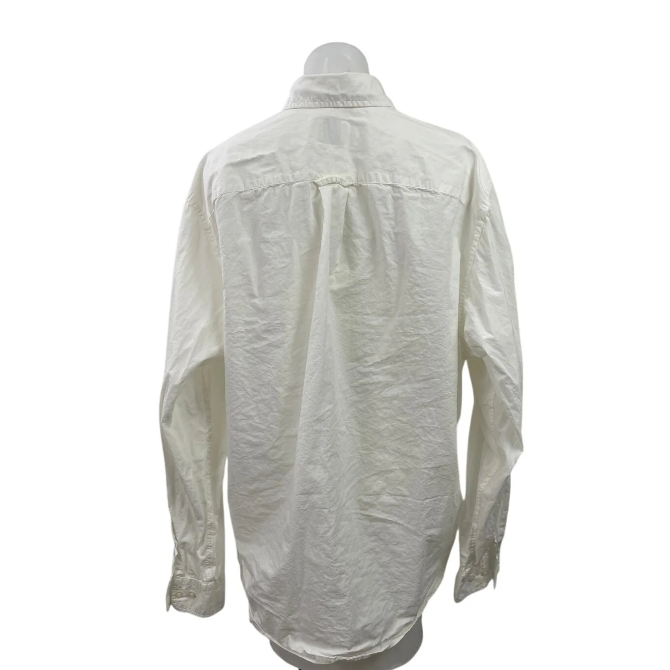 Gap Women's White Cotton Pocket Relaxed Long Sleeve Button Down Shirt Size L - Image 3