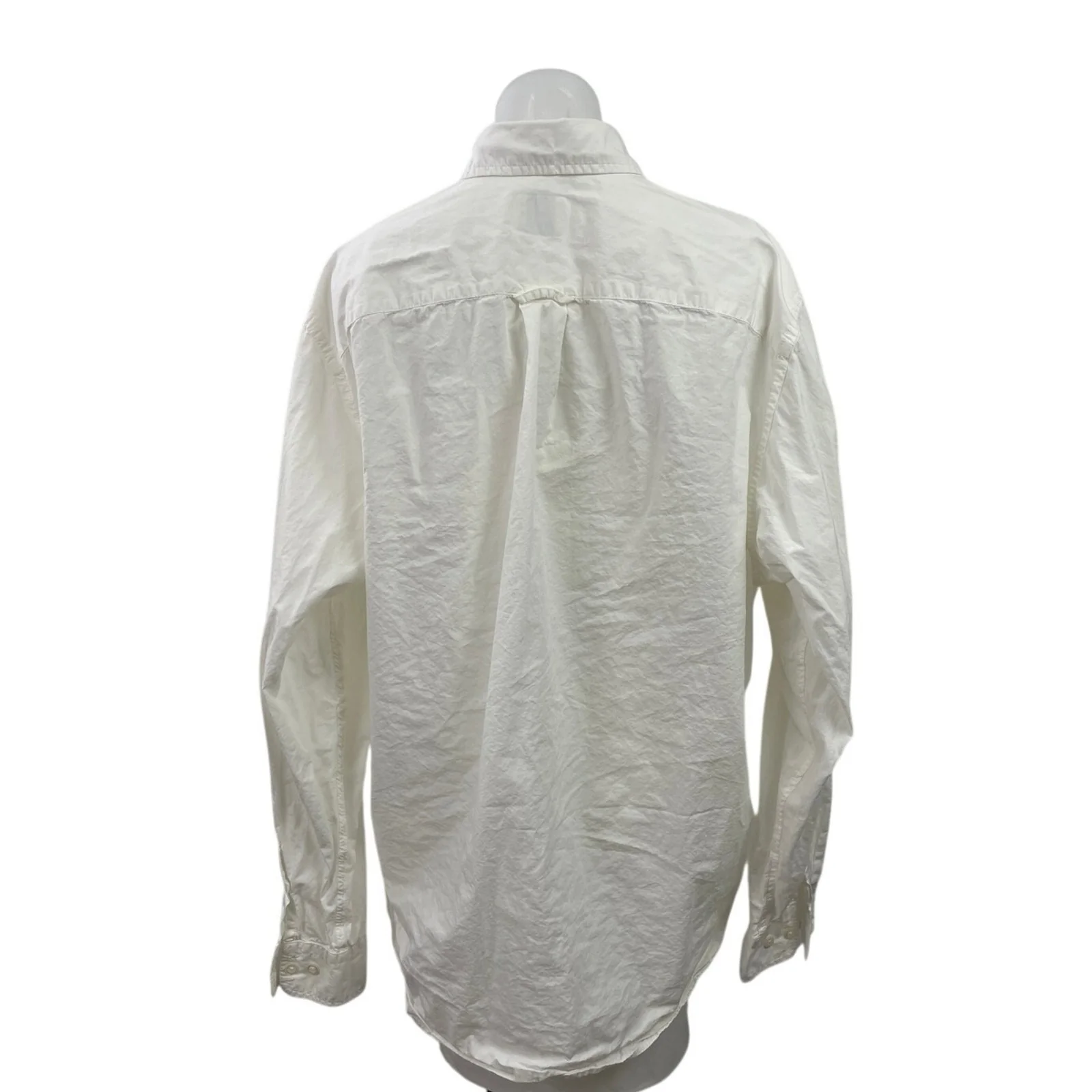 Gap Women's White Cotton Pocket Relaxed Long Sleeve Button Down Shirt Size L - Image 3