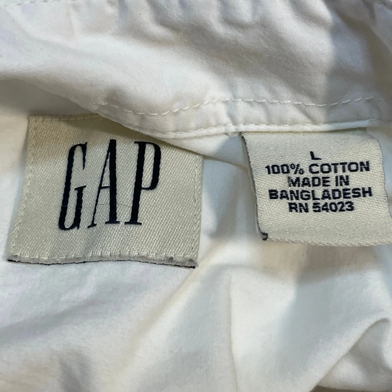 Gap Women's White Cotton Pocket Relaxed Long Sleeve Button Down Shirt Size L - Image 4