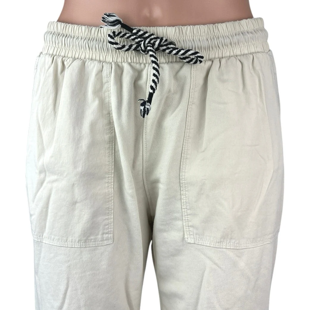 Gap Women's White Drawstring High Waisted Tapered Jogger Sweat Pants Size XS - Image 4