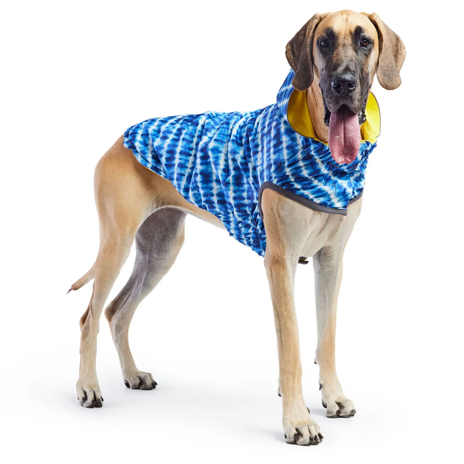 GF Pet NWT Reversible Elasto-Fit Yellow & Blue Tie Dye Print Dog Raincoat Sz XL - Image 3
