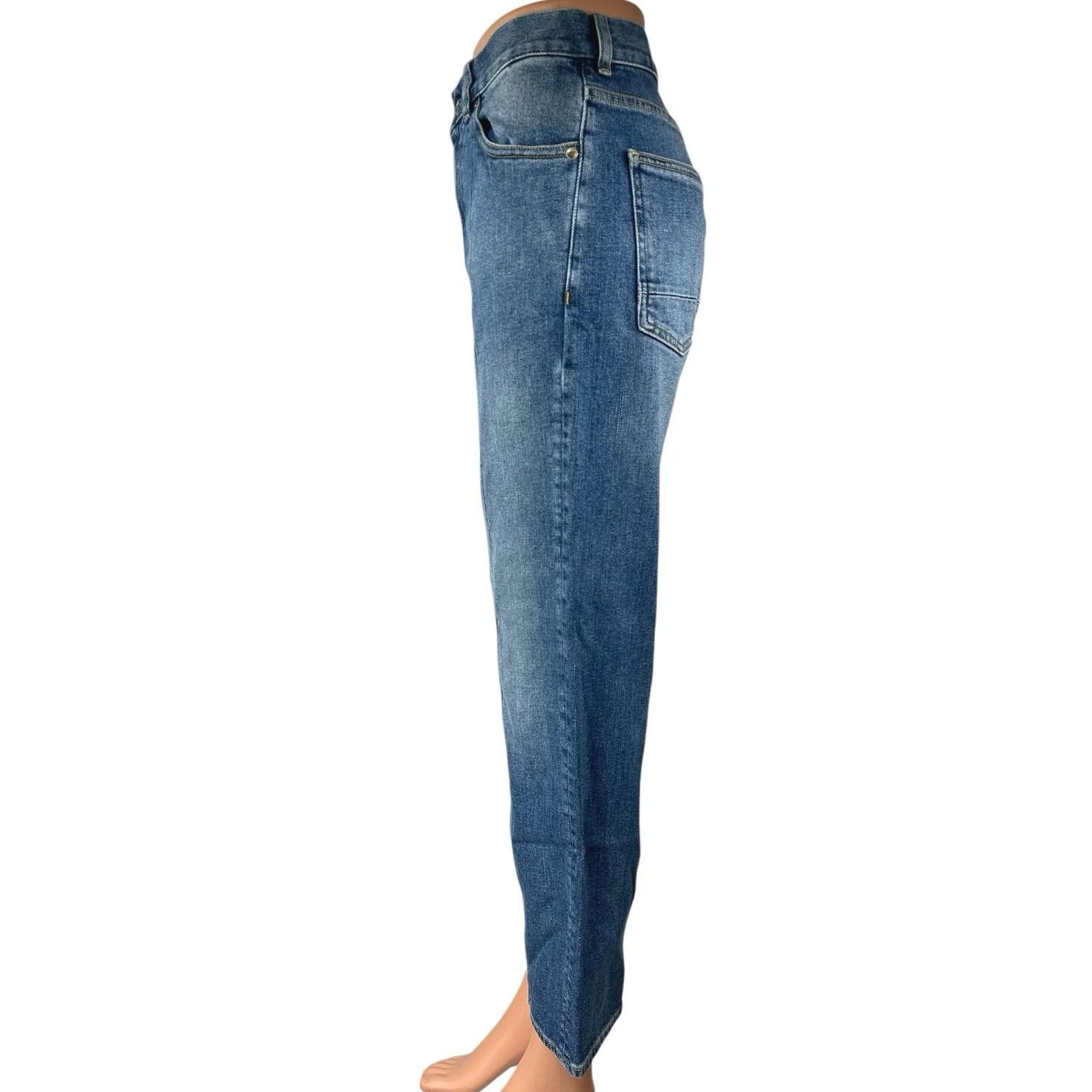 GGDB Golden Goose Women's Blue High Waisted Straight Cropped Denim Jeans Size 26 - Image 2