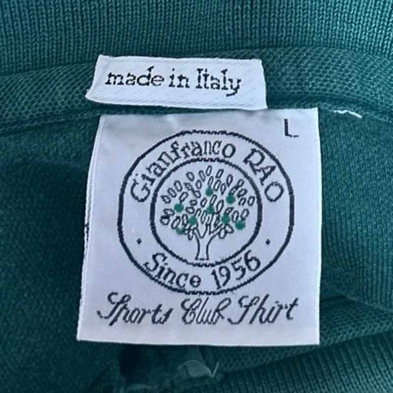 Gianfranco RAO Men's Green Logo Short Sleeve Golf Club Polo Shirt Top Size L - Image 3