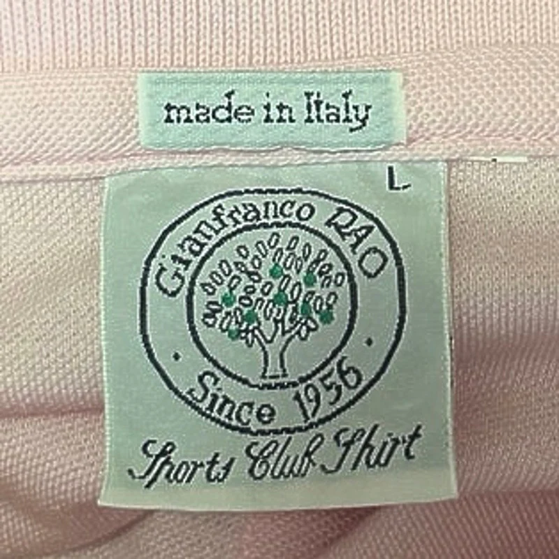 Gianfranco RAO Men's Pink Logo Short Sleeve Golf Club Polo Shirt Top Size L - Image 3