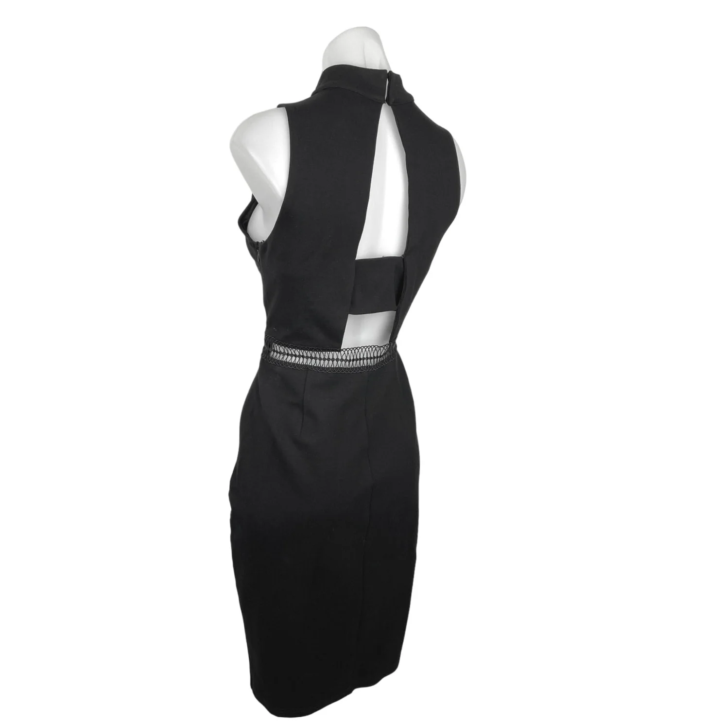 Gianni Bini Black Sleeveless Cut Out Open Back Chocker Pencil Mini Dress Size M - Image 2