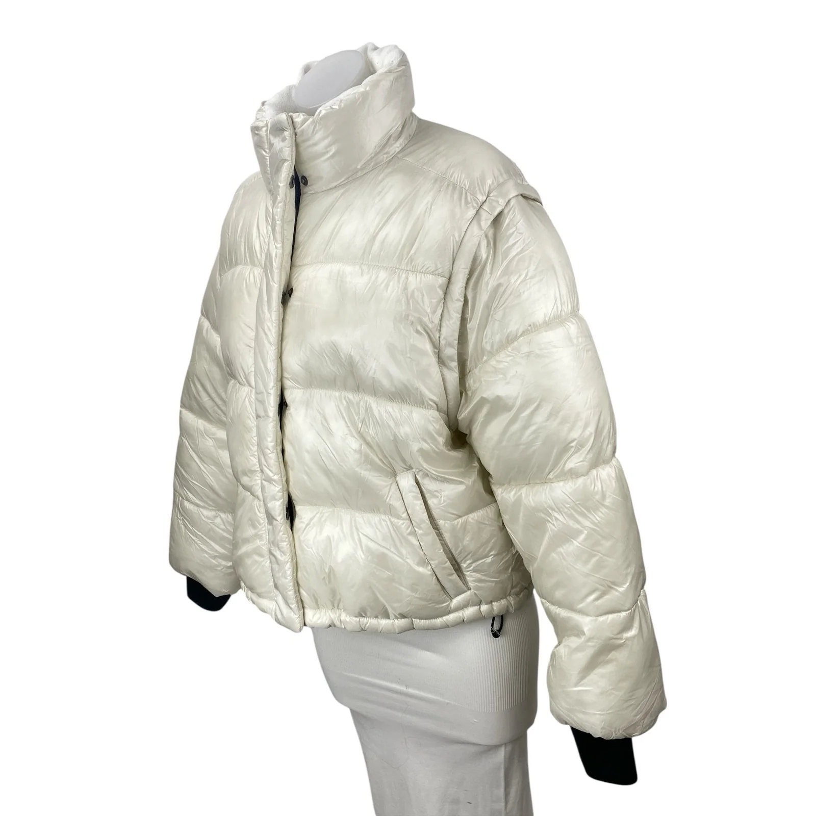 Gilly Hicks Multiway Convertible Quilted Detachable Sleeve Puffer Coat Jacket L - Image 4