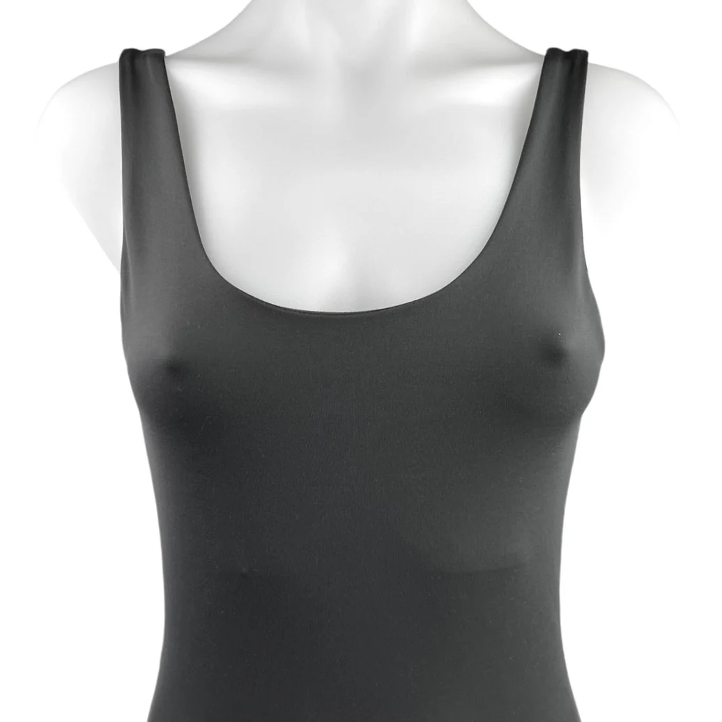 Girlfriend Collective Gray Unitard Cycling Bike Scoop Tank One Piece Romper S - Image 3