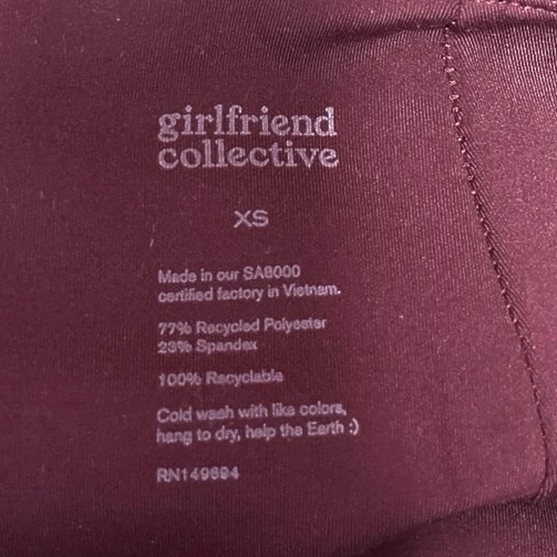 Girlfriend Collective Red Skinny Leg High Waist Athletic Yoga Leggings Pants XS - Image 4