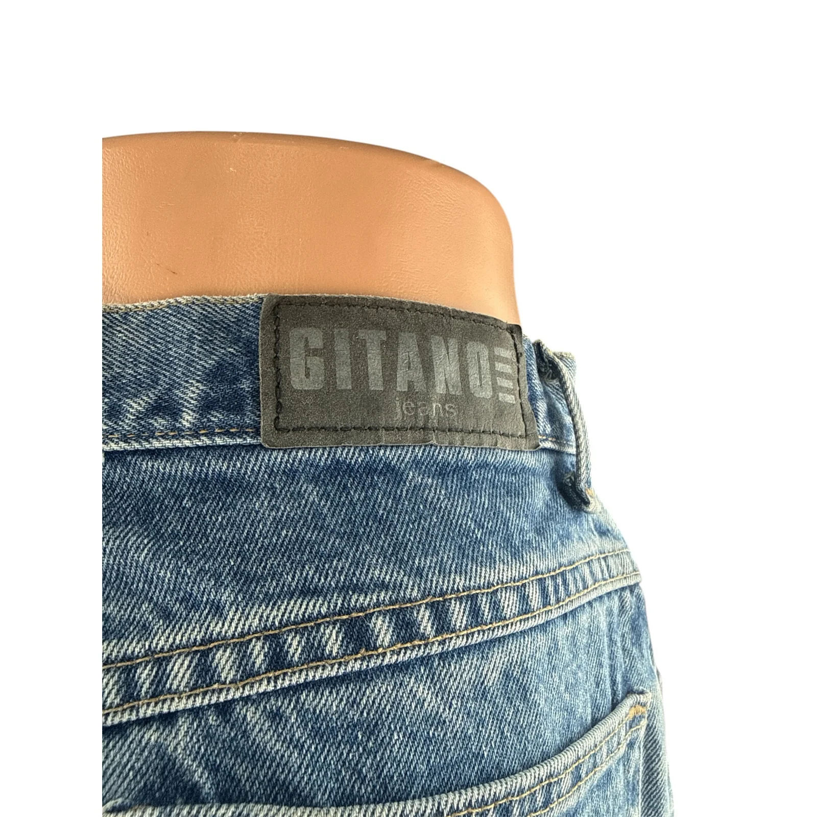 Gitano Women's Blue Ripped Distressed Straight Wide Leg Denim Jeans Pants Size S - Image 4
