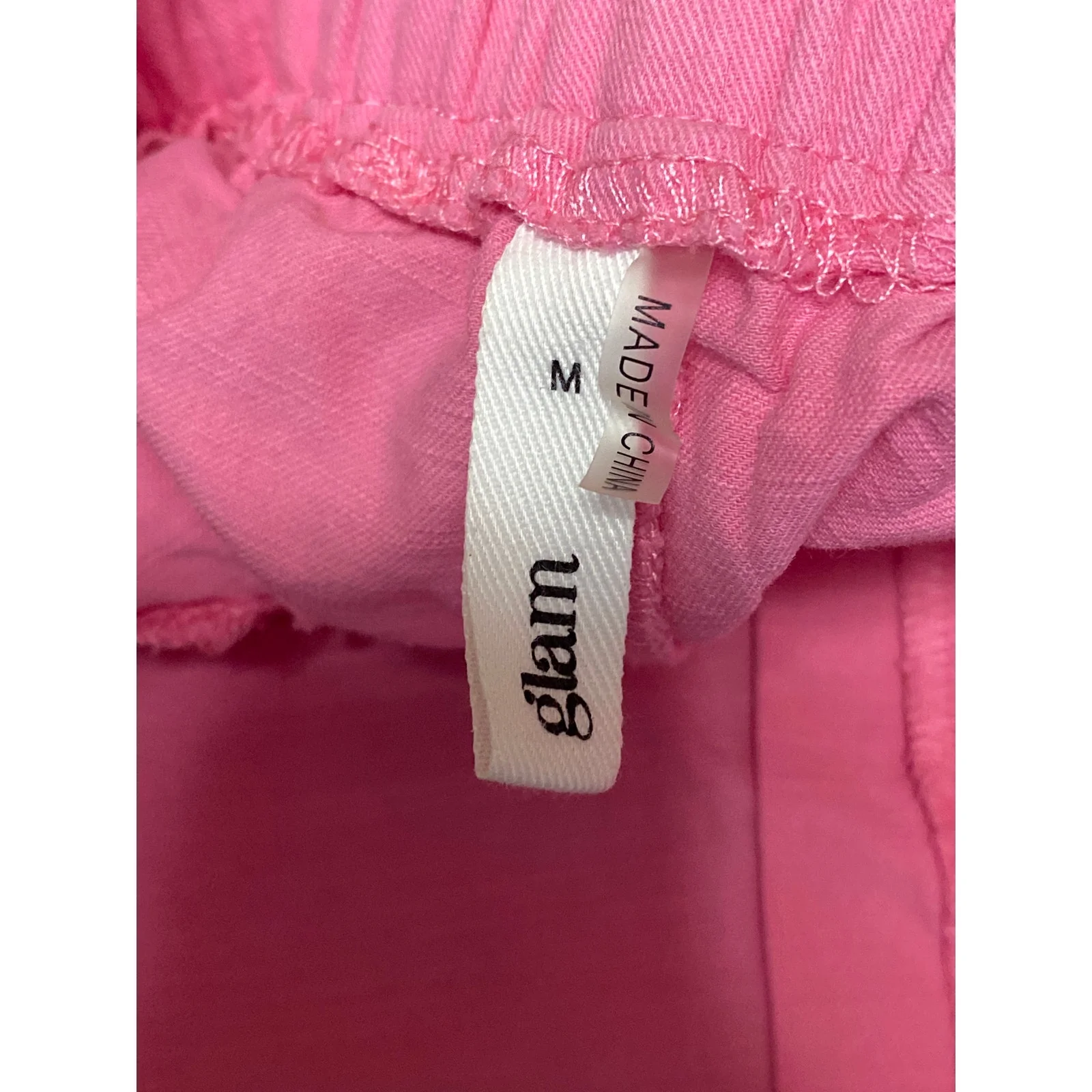 Glam Women's Pink High Waisted Casual Lounge Summer Wide Leg A-Line Mom Shorts M - Image 5