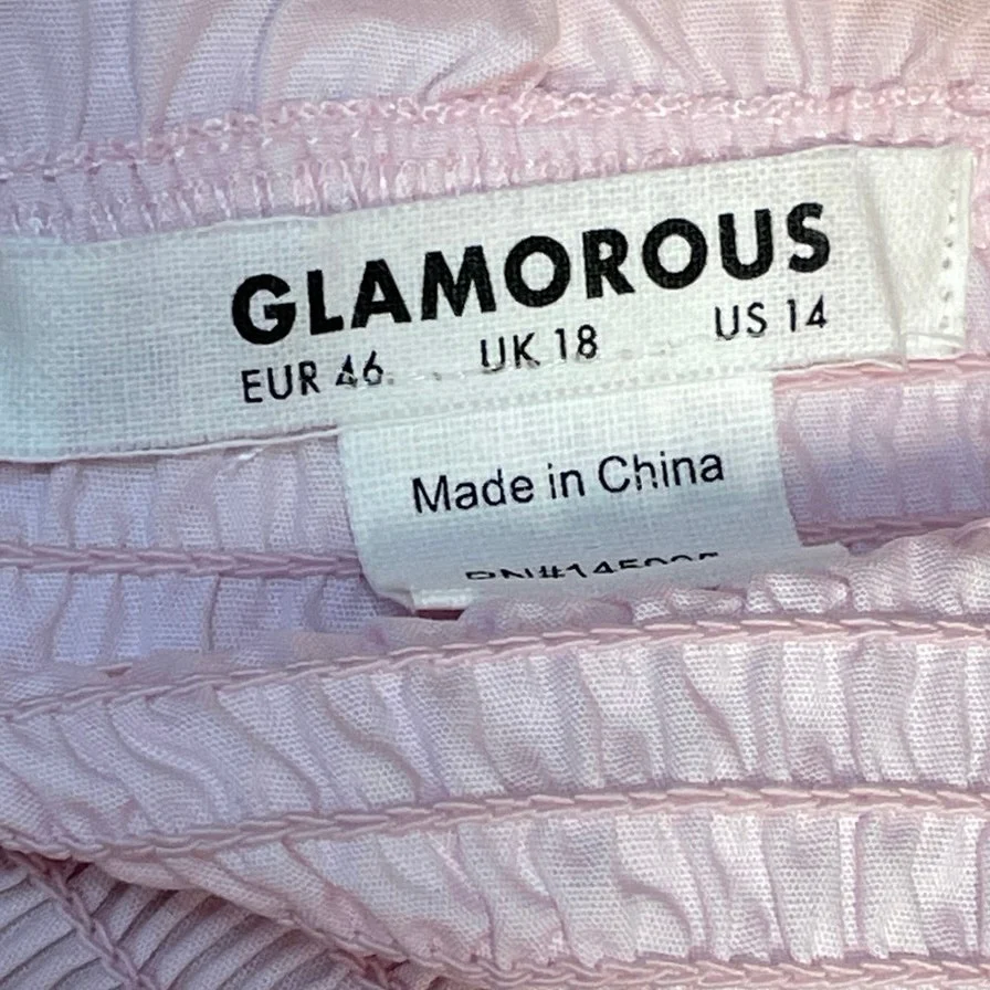 Glamorous Pink Sleeveless Smocked Ruffle Cami Camisole Midi A-Line Tank Dress 14 - Image 4