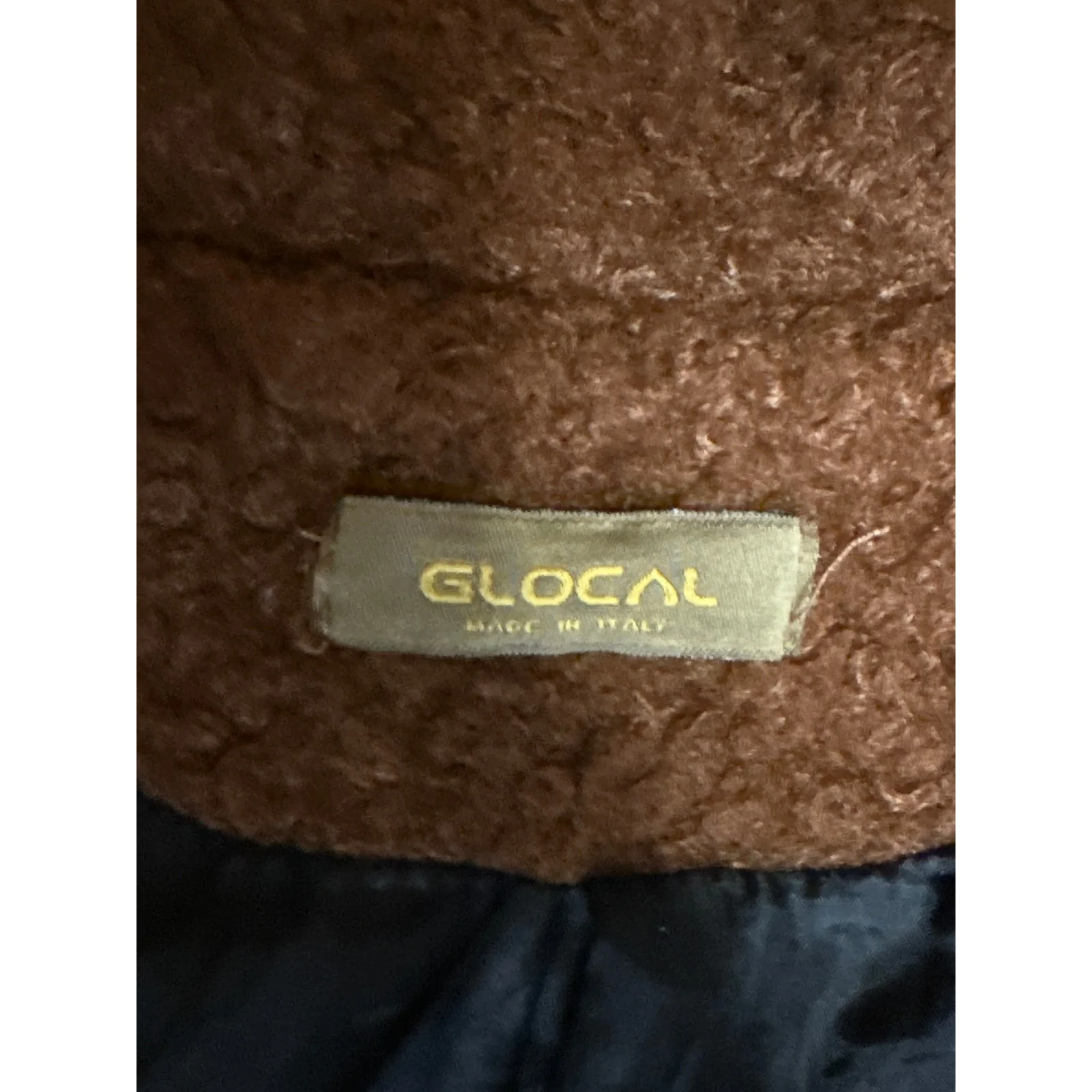 Glocal Brown Teddy Fleece Double Breasted Longline Trench Pea Coat Jacket L/XL - Image 4