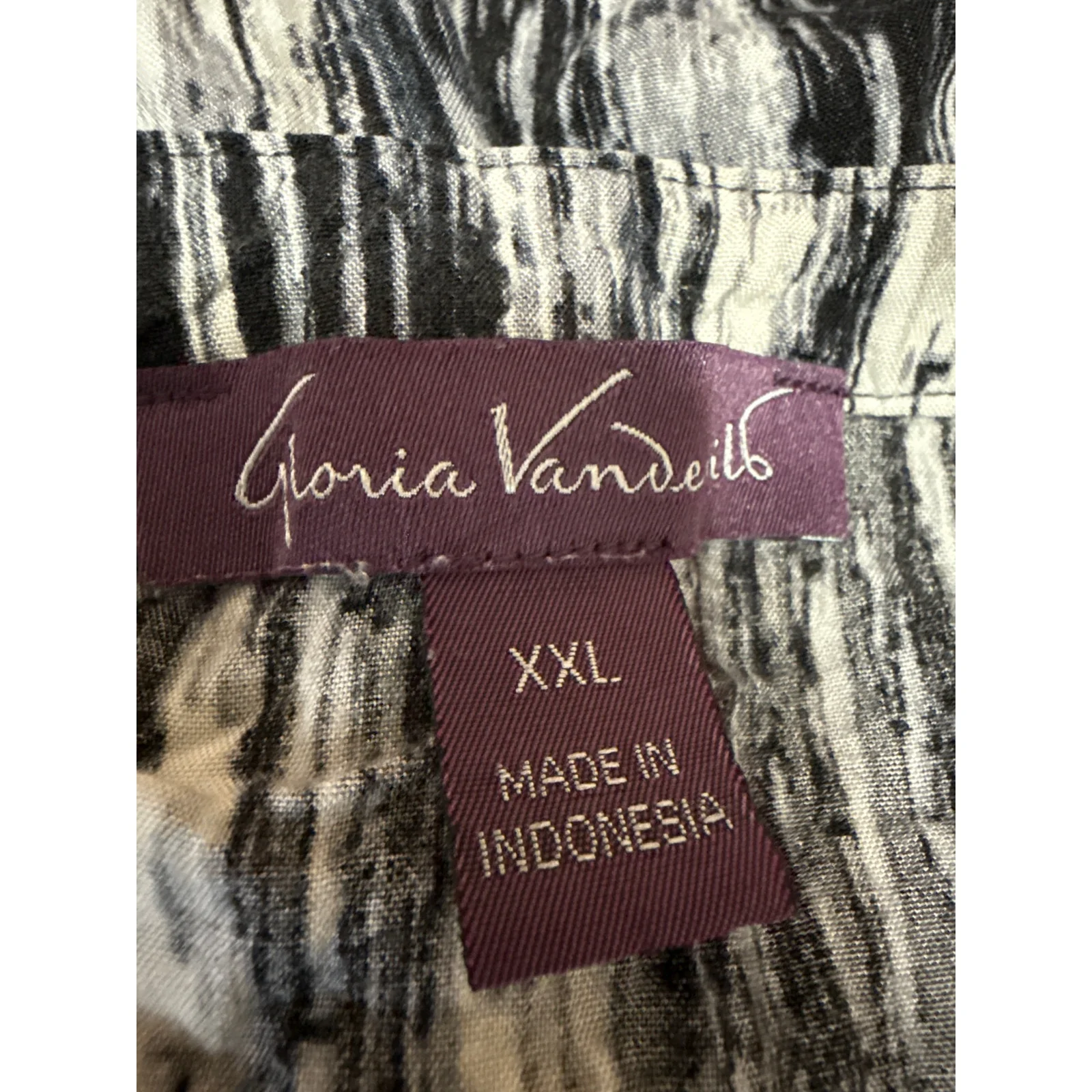 Gloria Vanderbilt Nova Women's Black White Flutter Sleeve Tunic Blouse Top XXL - Image 4