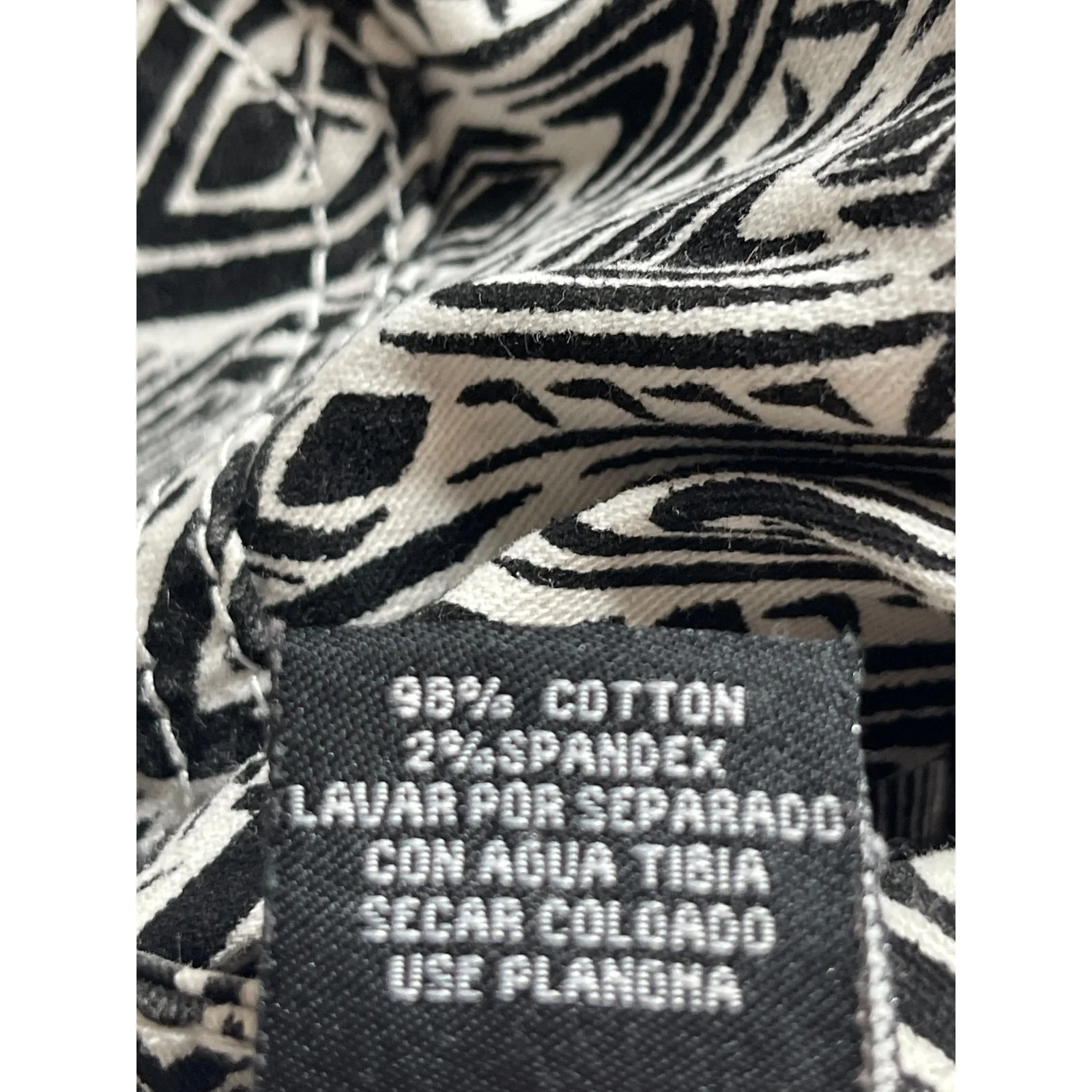 Gogo Jeans Black Tribal Print High Waist Slim Straight Trouser Dress Pants Sz 9 - Image 7