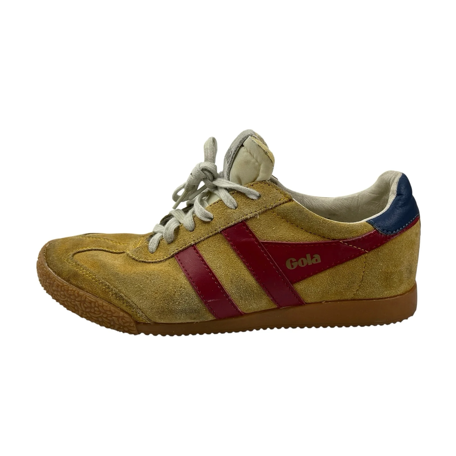 Gola Elan Women's Yellow Suede Lace Up Low Top Round Toe Sneakers Shoes Size 6