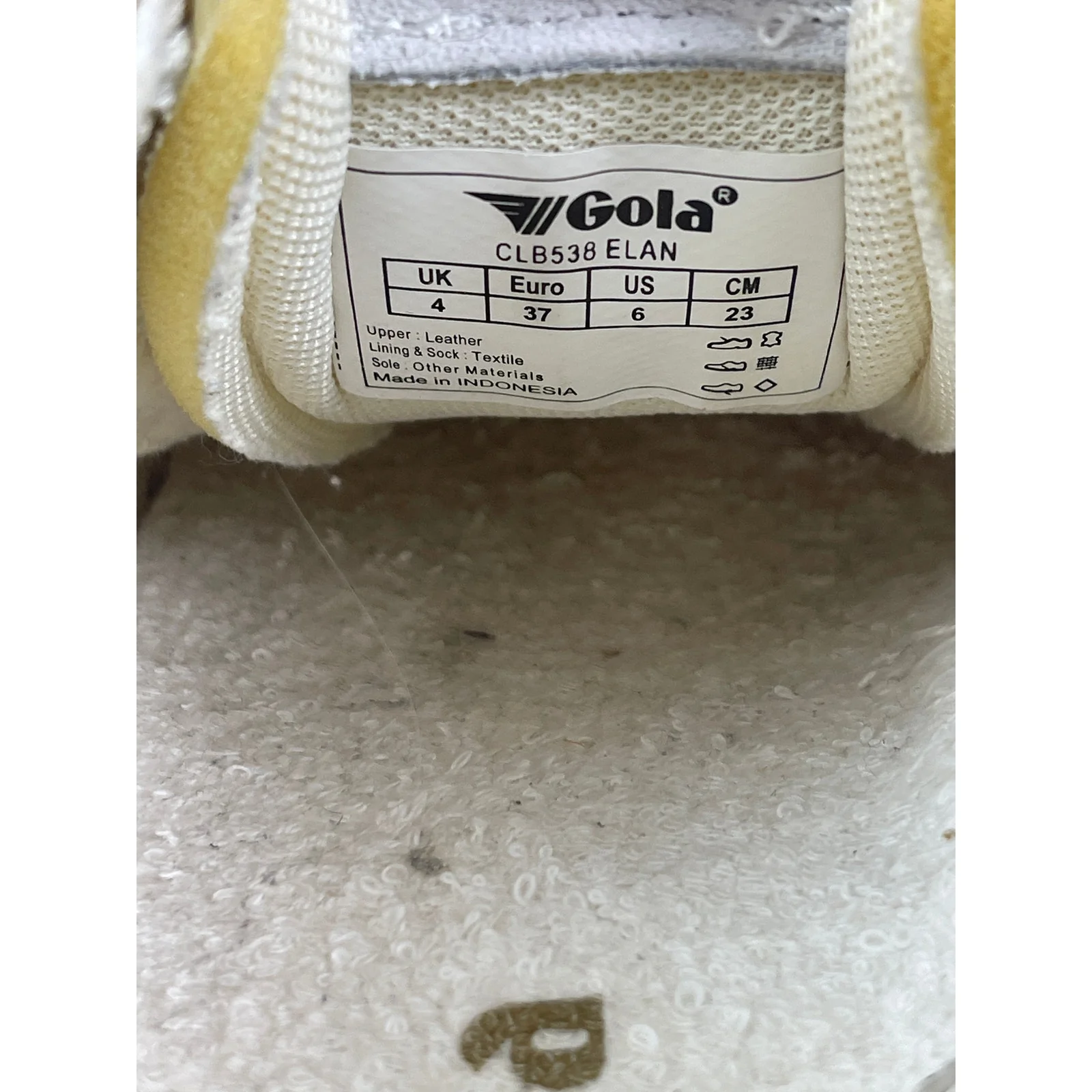 Gola Elan Women's Yellow Suede Lace Up Low Top Round Toe Sneakers Shoes Size 6 - Image 6