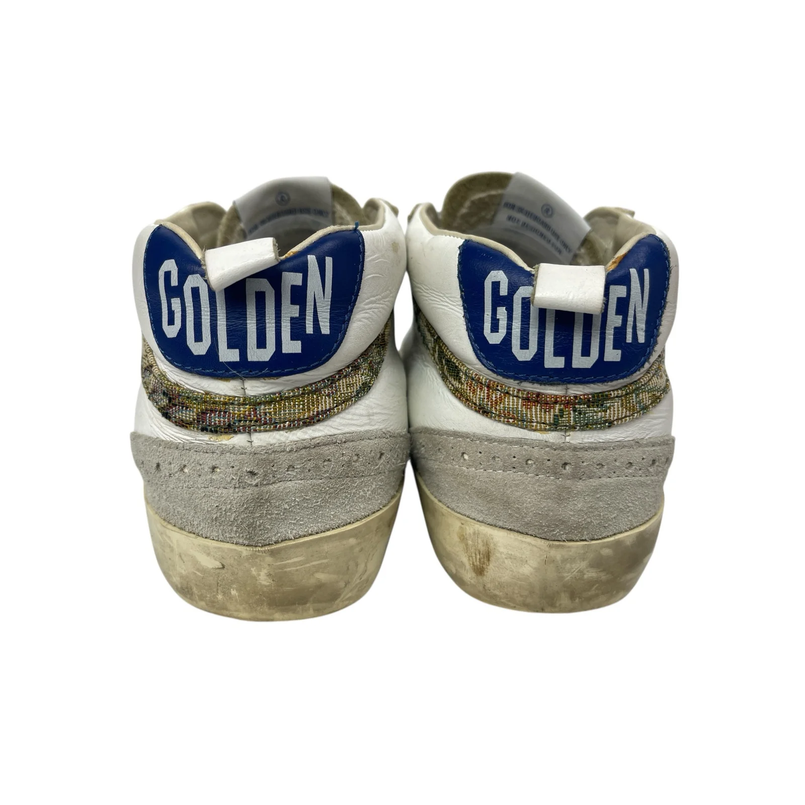 Golden Goose Mid Star Women's White Blue Lace-Up Mid-Top Sneakers Shoes Size 8.5 - Image 3