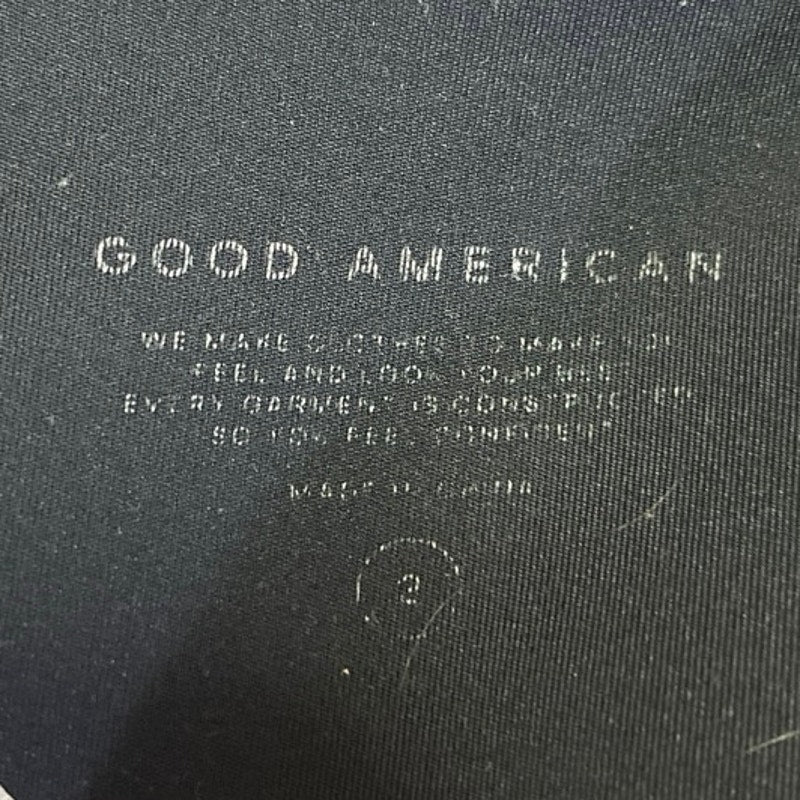 Good American Black Mid Rise Skinny Yoga Gym Ankle Crop Leggings Pants Size 2 - Image 4