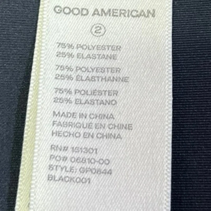 Good American Black Mid Rise Skinny Yoga Gym Ankle Crop Leggings Pants Size 2 - Image 5