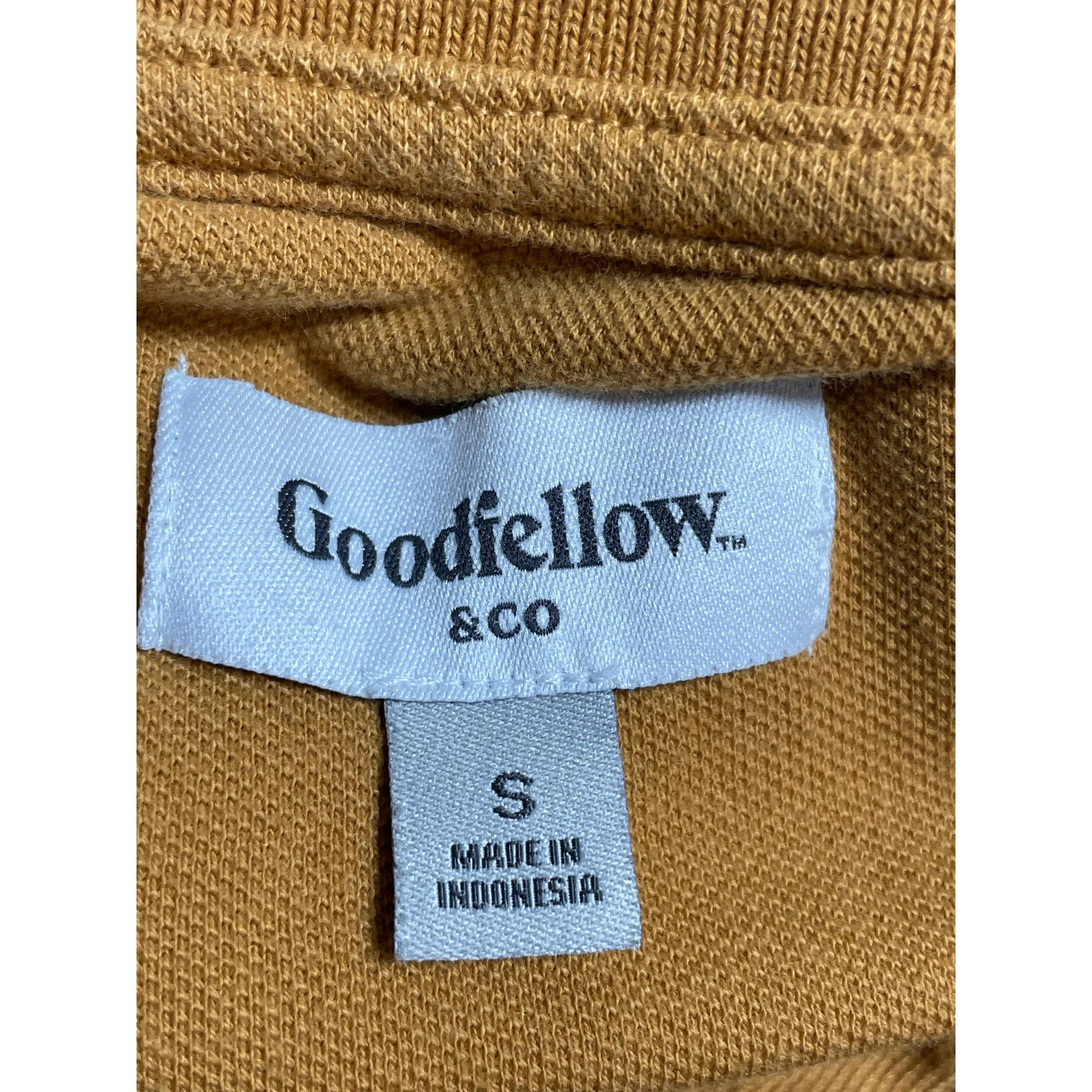 Goodfellow & Co Men's Mustard Yellow Knit Gold Long Sleeve Polo Shirt Top Size S - Image 5