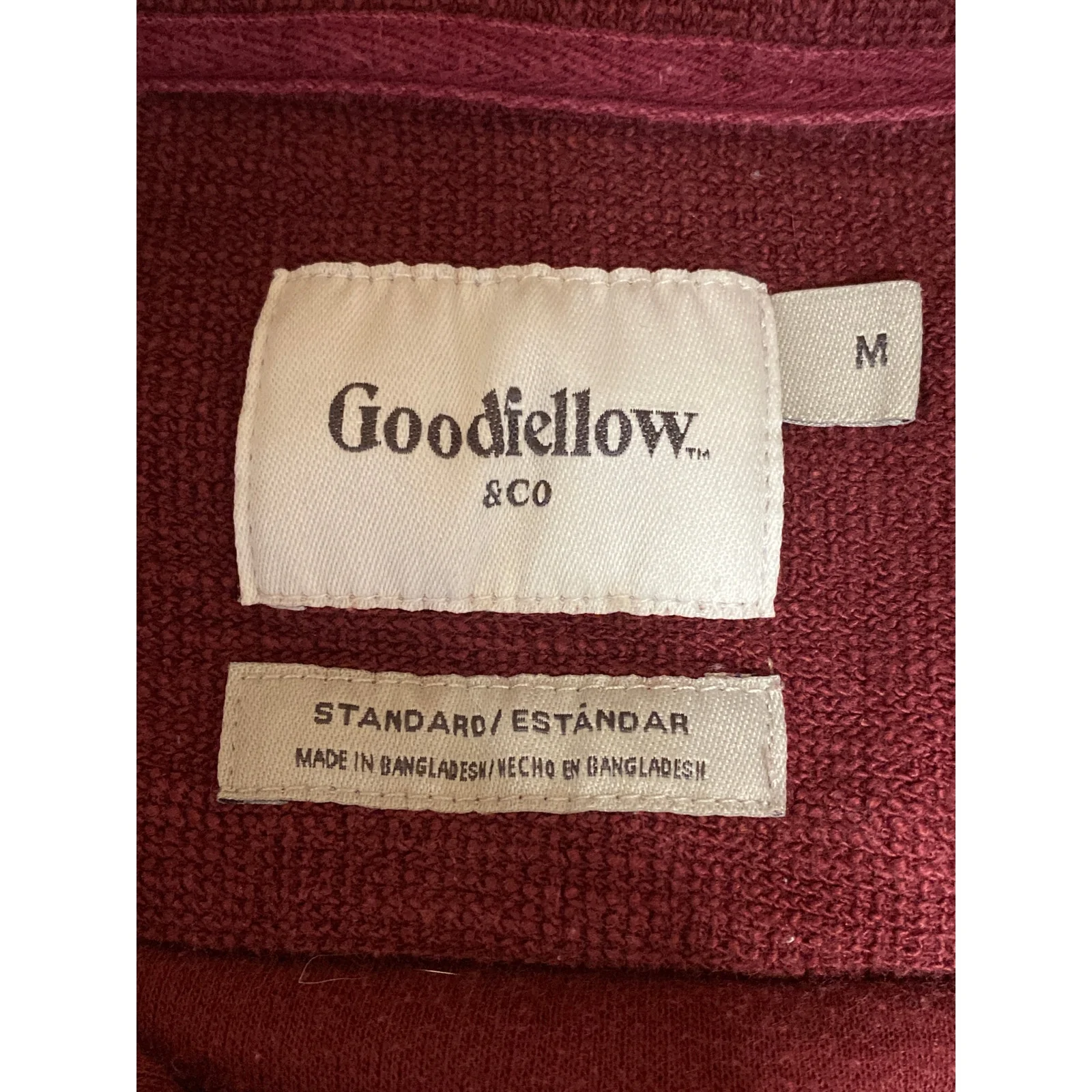 Goodfellow & Co Men's Red Long Sleeve Chest Pocket Button Down Shirt Top Size M - Image 5