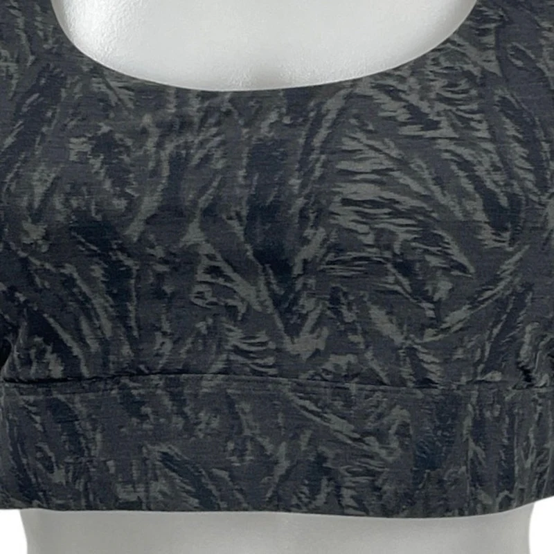 Greyson Black Gray Printed Cross Back Yoga Athletic Sports Bra Crop Top Size M - Image 2