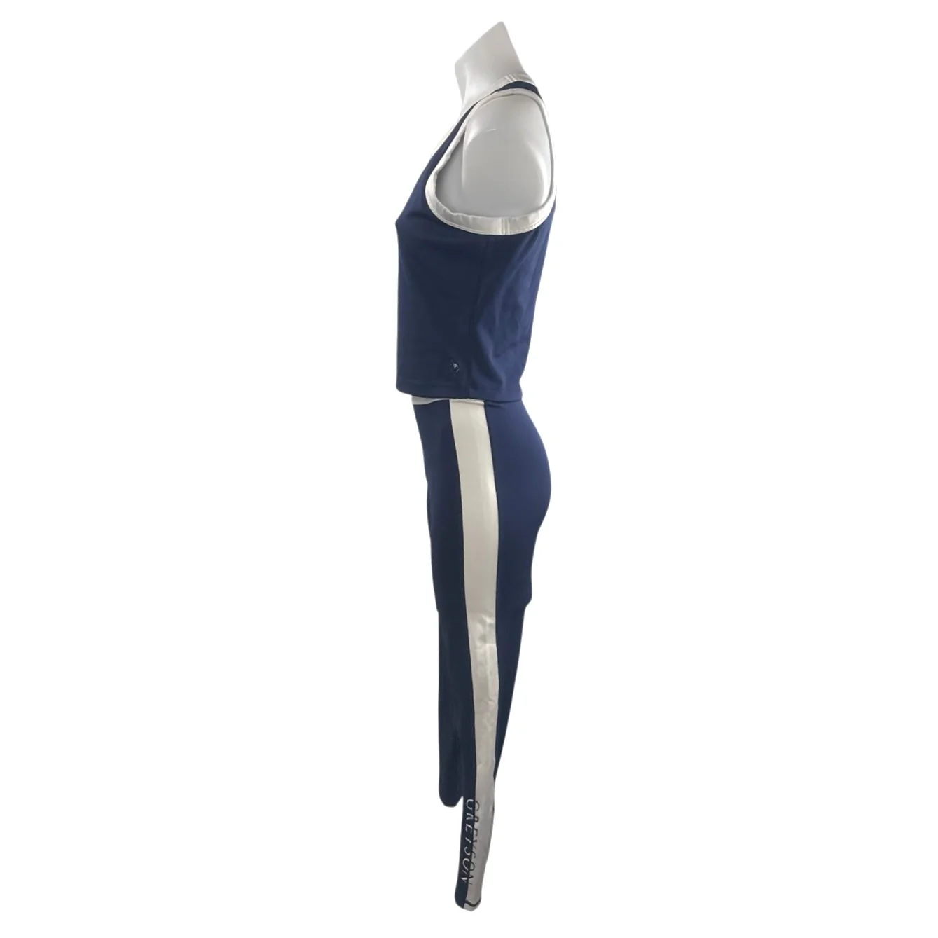 Greyson Luna Blue Tank Top Leggings Yoga Gym Workout Athletic Activewear Set M - Image 2