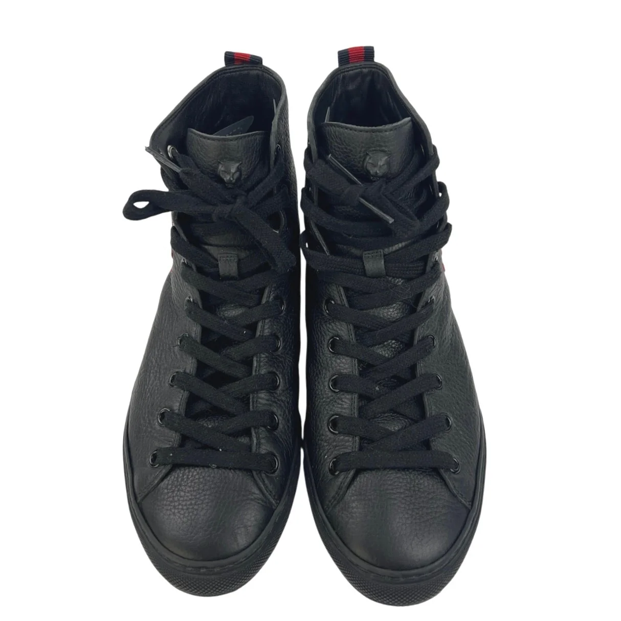Gucci Girls Kids Black Hand Leather Beaded Embellished High Top Sneakers Size 37 - Image 3