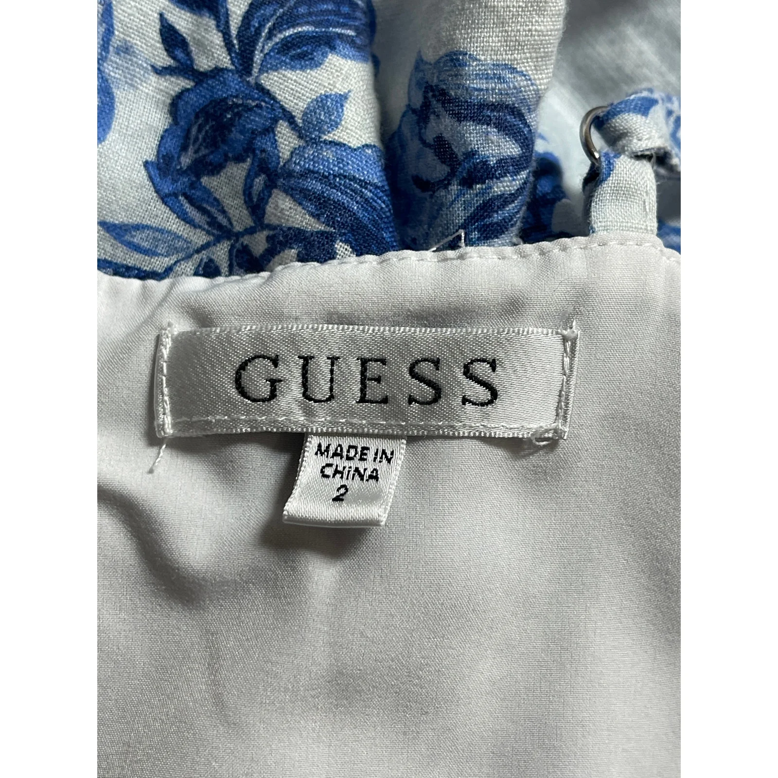 Guess Women's Blue Floral Paisley Ruffle Sleeve Sweetheart A Line Maxi Dress 2 - Image 6
