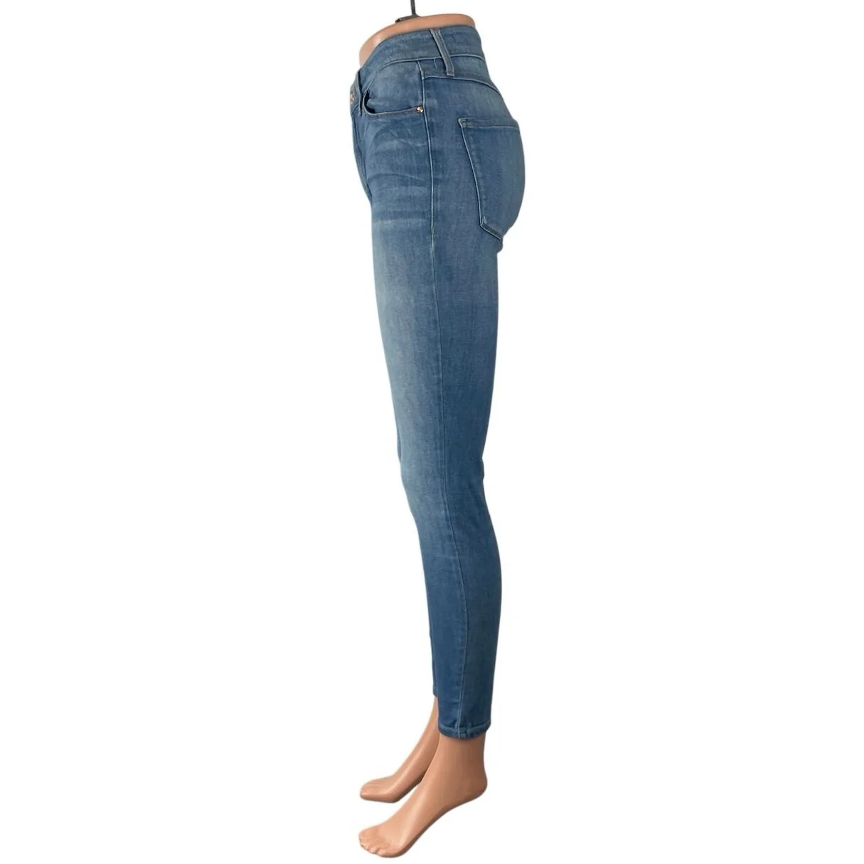 Guess Women's Blue Mid Rise Medium Wash Fitted Slim Skinny Denim Jeans Size S - Image 2